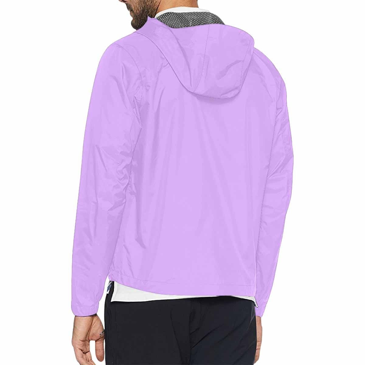 Mauve Purple Hooded Windbreaker Jacket for men and women, featuring a stylish design with zippered pockets and adjustable hood.