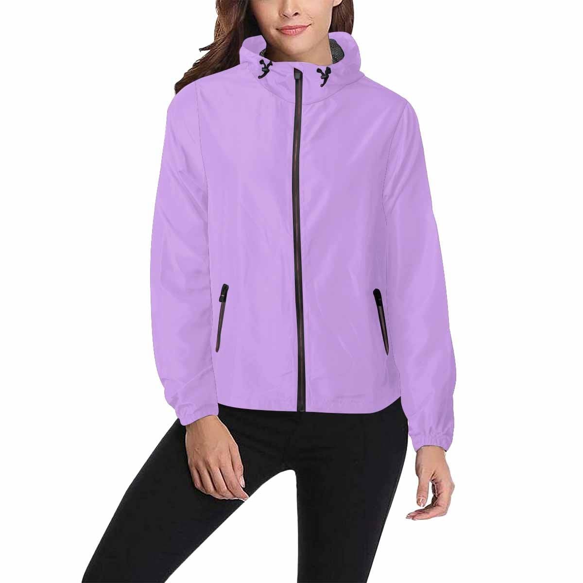 Mauve Purple Hooded Windbreaker Jacket for men and women, featuring a stylish design with zippered pockets and adjustable hood.