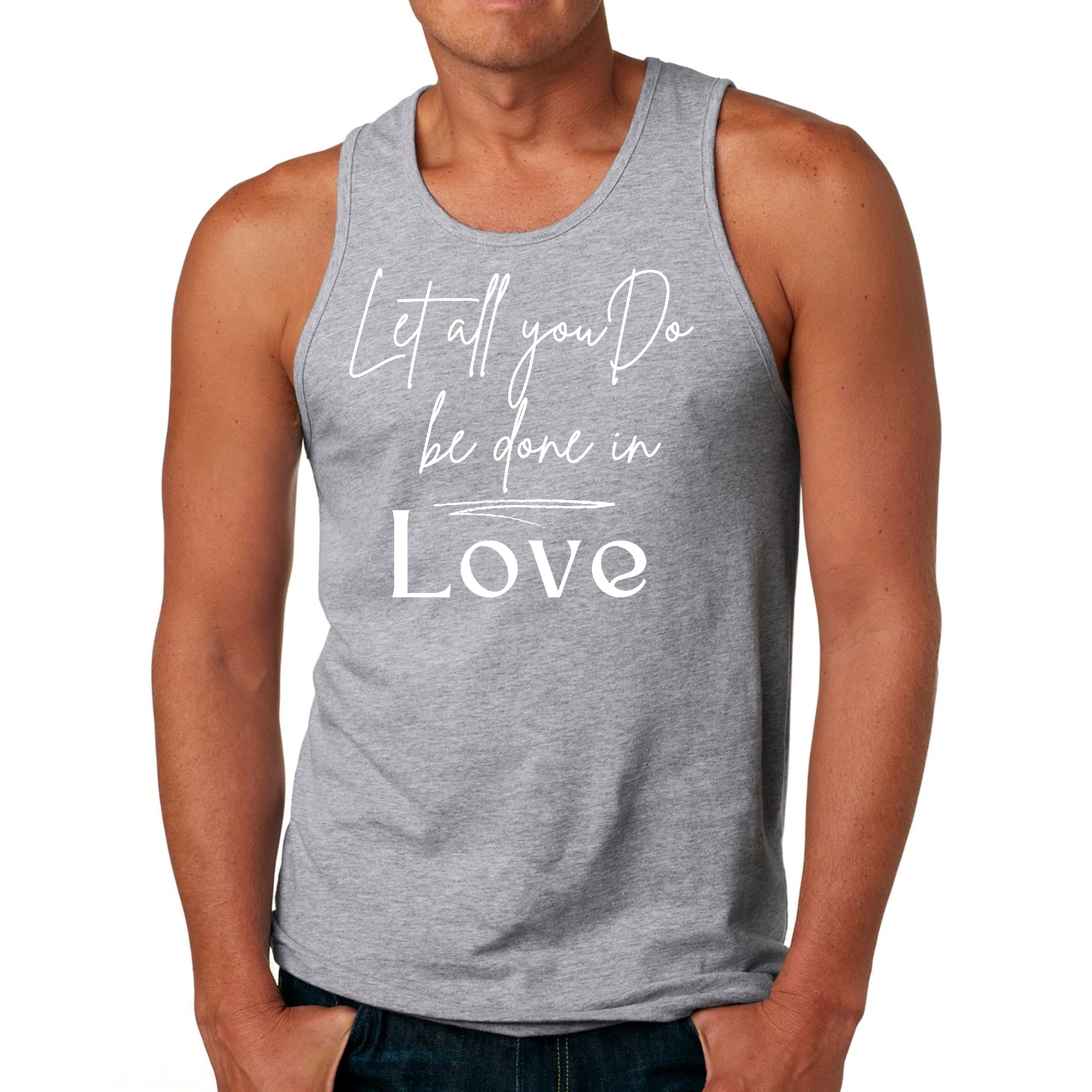 Men's Fitness Tank Top Graphic T-shirt featuring motivational quote in stylish design, made from soft preshrunk cotton.