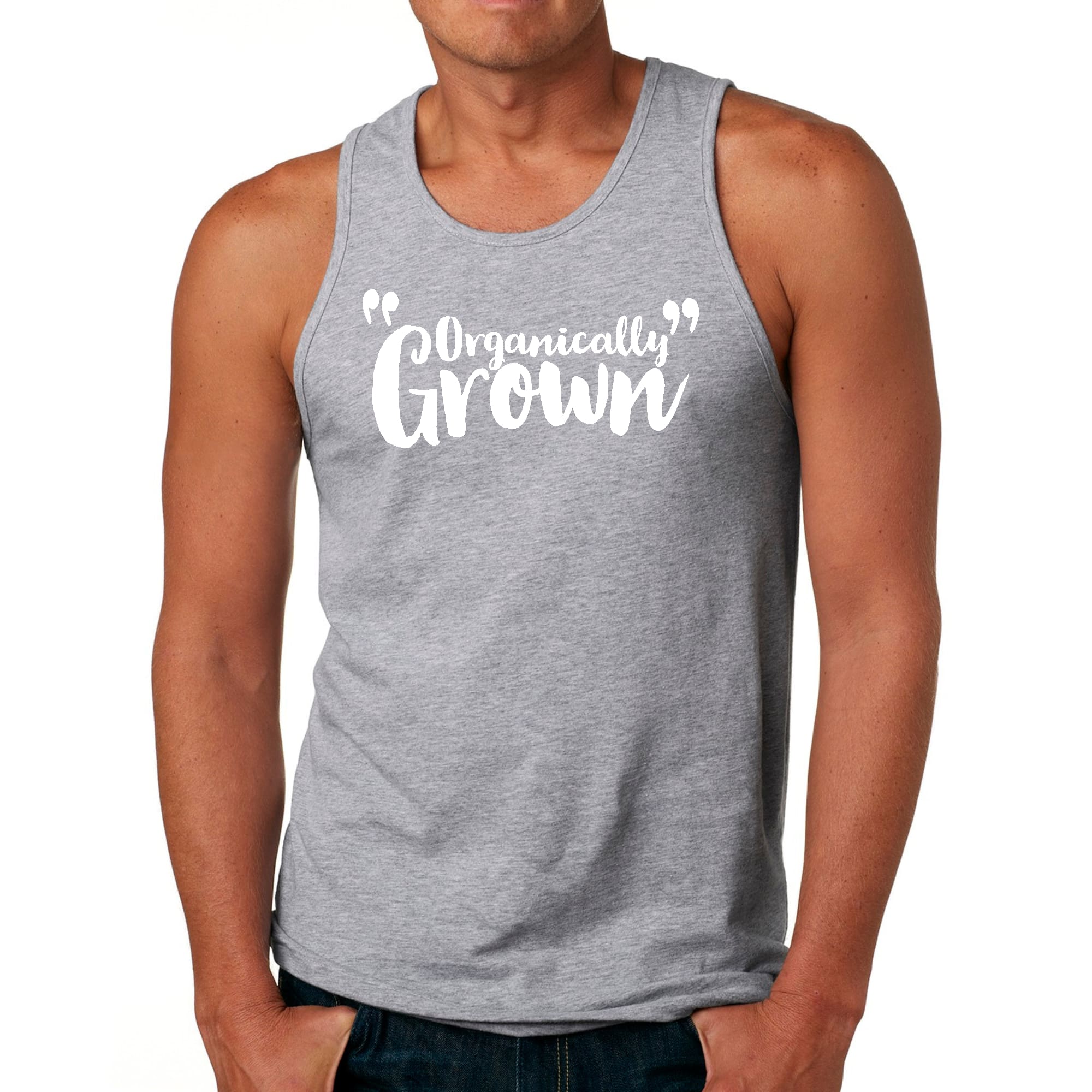 Mens Fitness Tank Top Graphic T-shirt made from organically grown cotton, featuring an inspirational design and a classic fit.