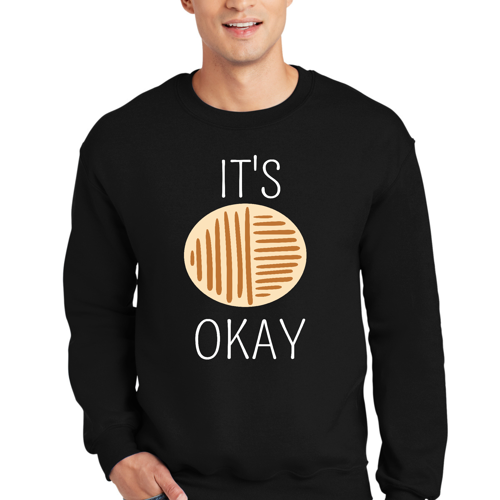Men's graphic sweatshirt featuring the phrase 'Say it Soul, it's Okay' in a stylish design, made from soft and durable fabric.