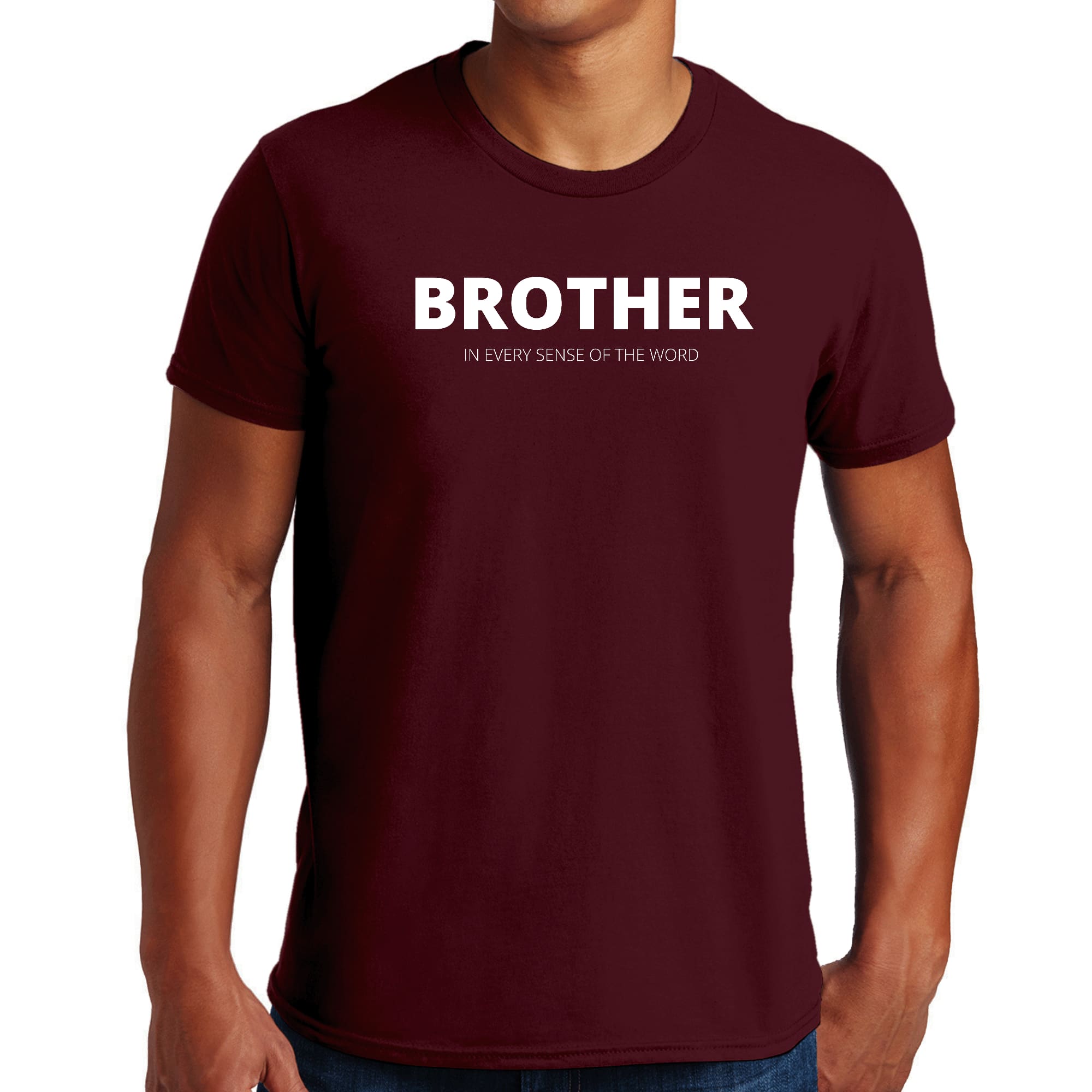 Mens Graphic T-shirt featuring the phrase 'Say it Soul, Brother' in bold print, made from soft preshrunk cotton.