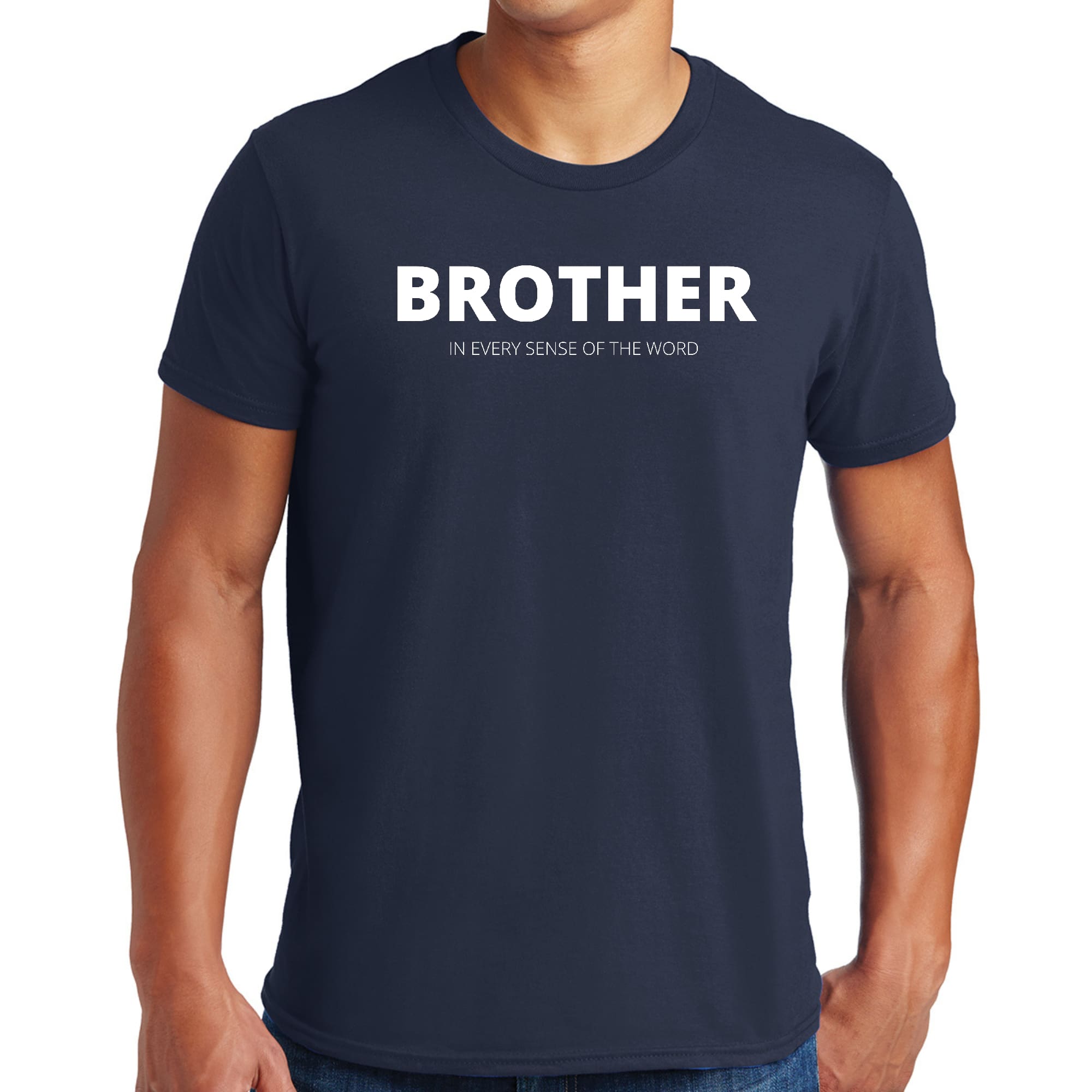 Mens Graphic T-shirt featuring the phrase 'Say it Soul, Brother' in bold print, made from soft preshrunk cotton.