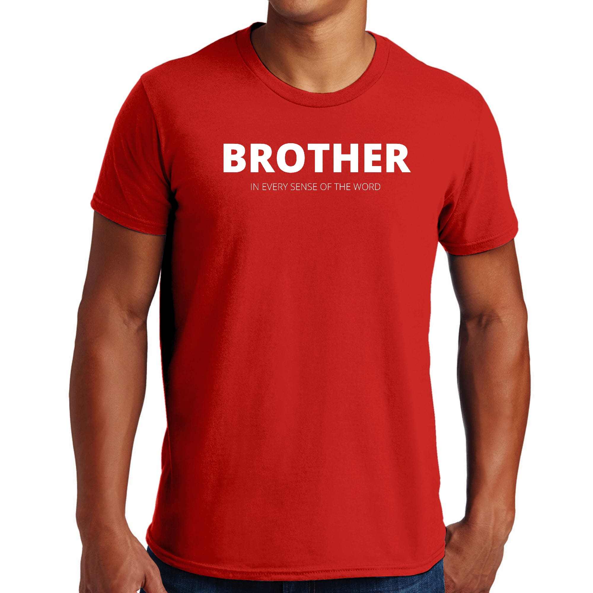 Mens Graphic T-shirt featuring the phrase 'Say it Soul, Brother' in bold print, made from soft preshrunk cotton.