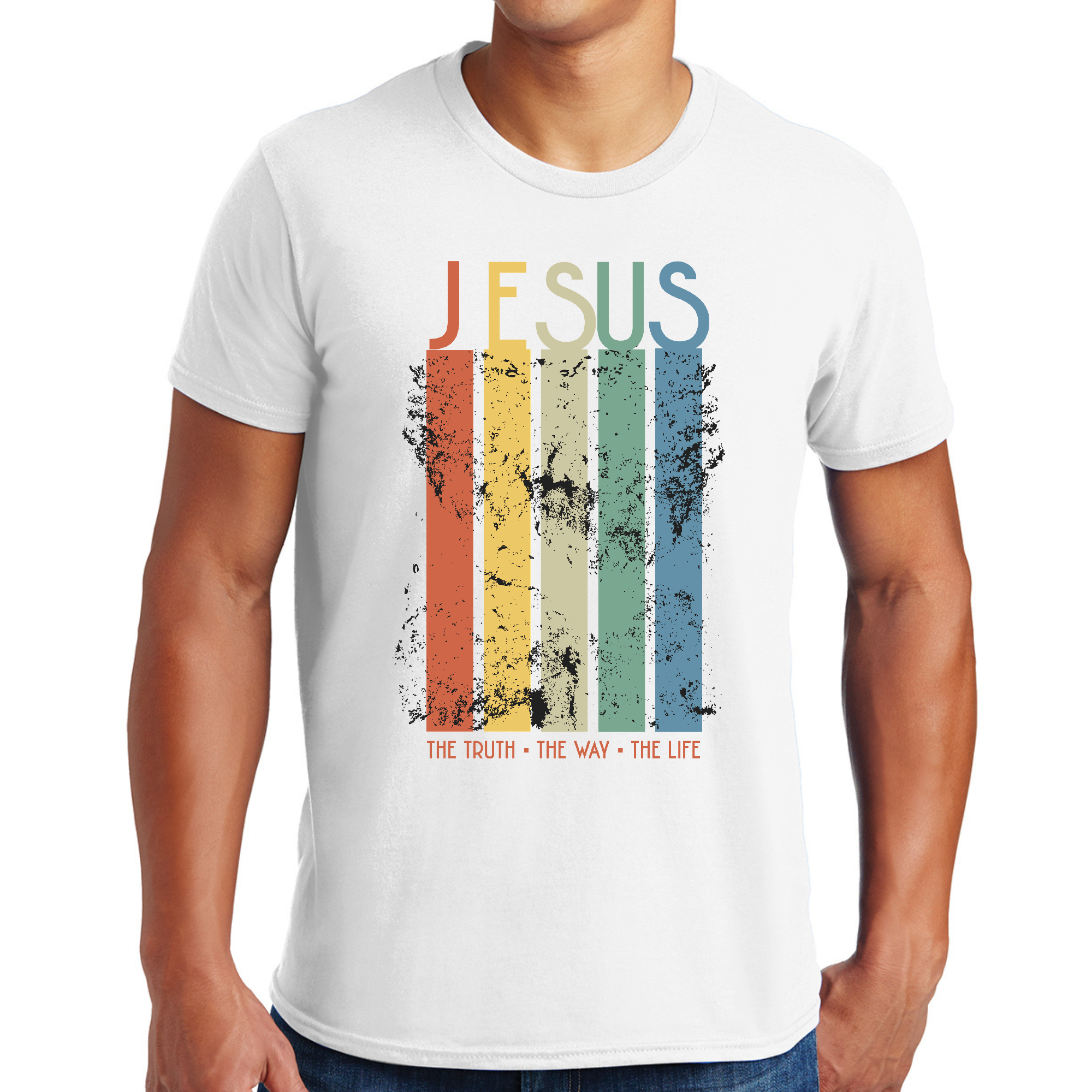 Men's Graphic T-shirt featuring the phrase 'The Truth, The Way, The Life' in a stylish design, made from soft cotton material.