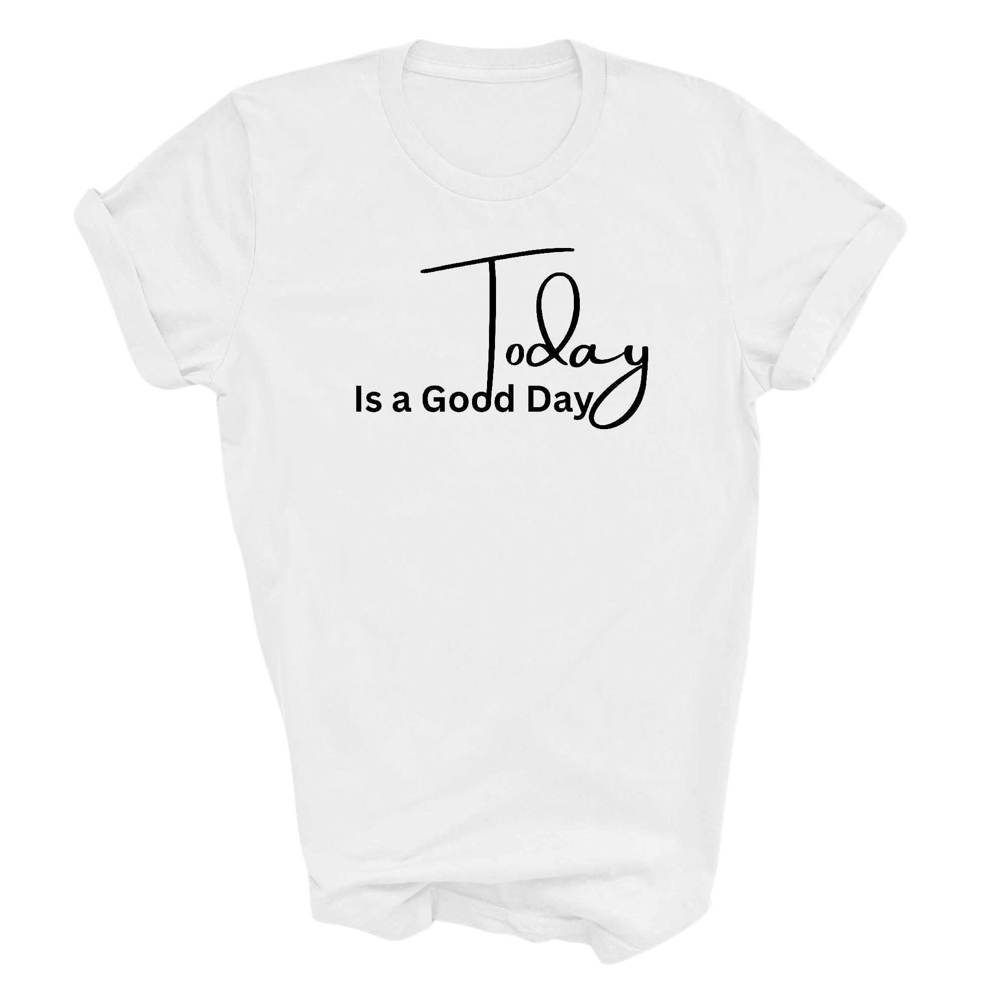 Men's Graphic T-shirt featuring 'Today is a Good Day' black illustration, made from soft preshrunk cotton with a classic fit.