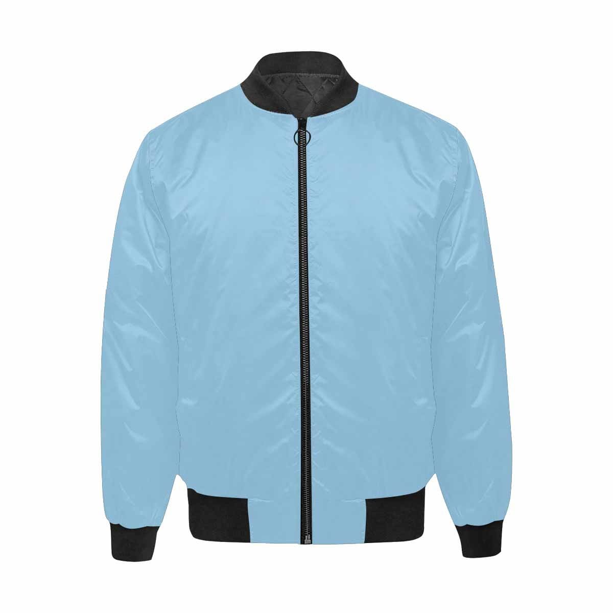 Men's Cornflower Blue and Black Bomber Jacket featuring quilted lining and stylish design.