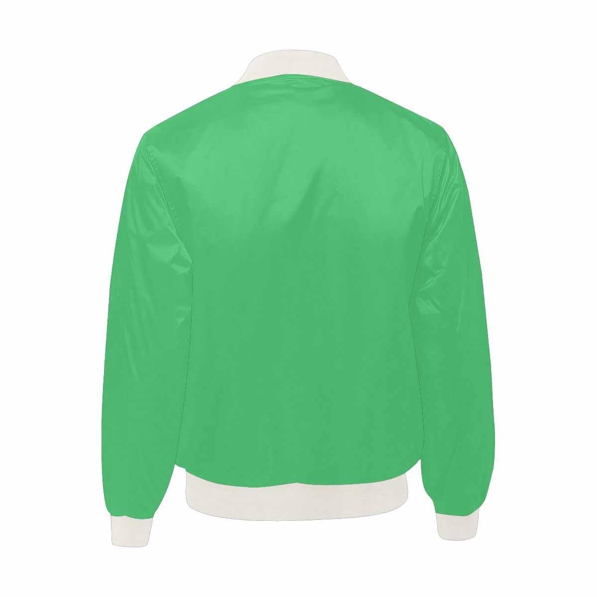 Men's Emerald Green Bomber Jacket featuring quilted lining and stylish design with zipper closure and pouch pockets.