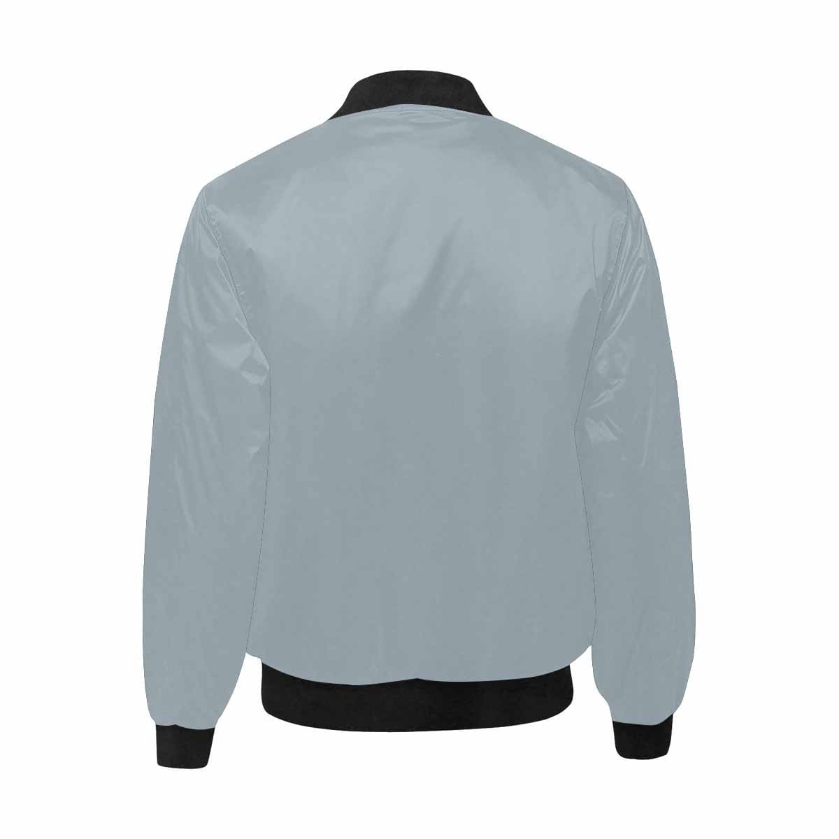 Misty Blue Gray Bomber Jacket for men, featuring a quilted lining and stylish all-over print design.