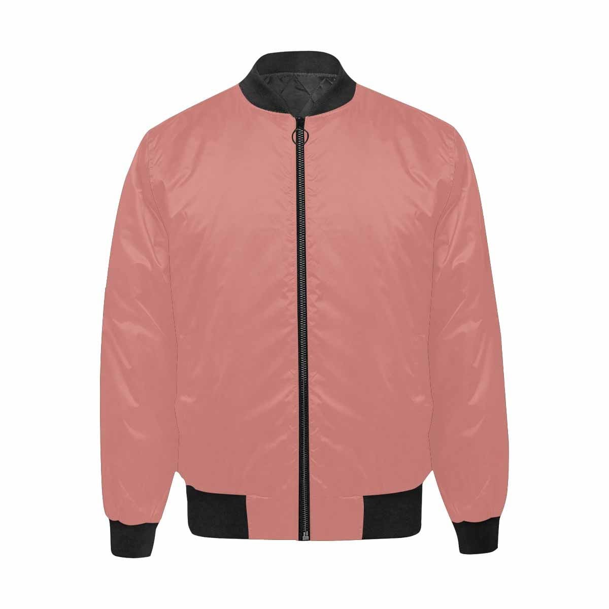 Men's Tiger Lily Pink and Black Bomber Jacket featuring a quilted lining and personalized print design.