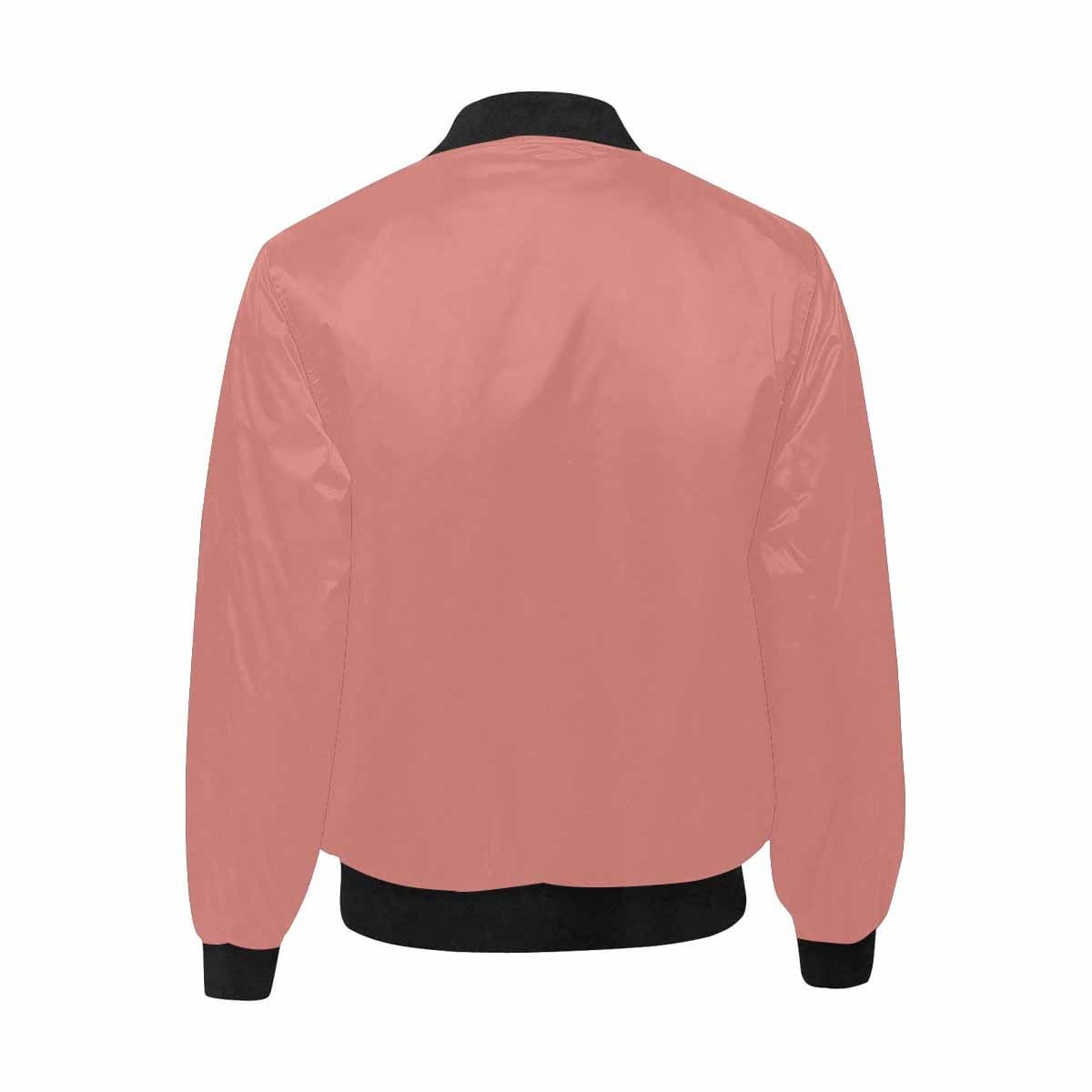 Men's Tiger Lily Pink and Black Bomber Jacket featuring a quilted lining and personalized print design.