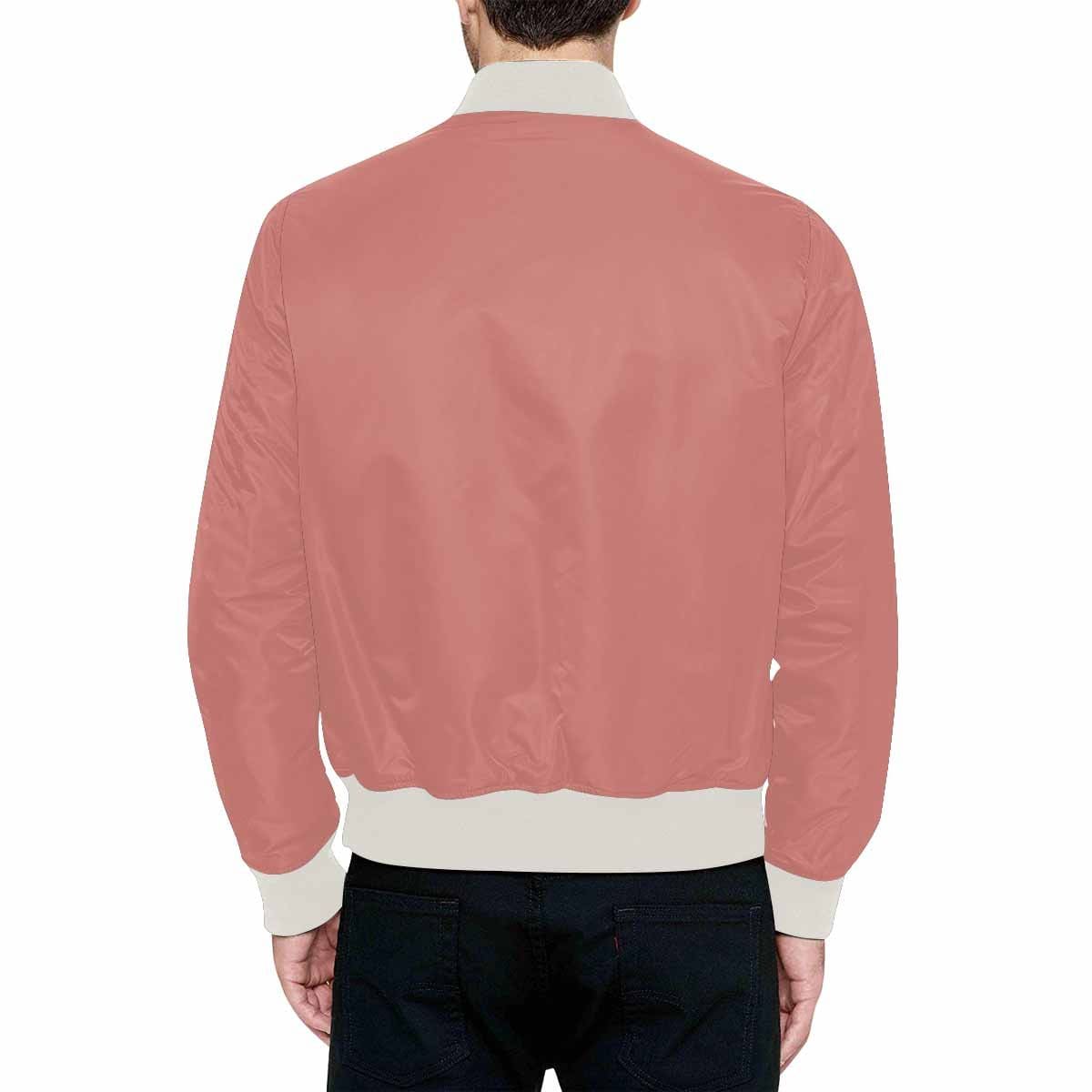 Men's Tiger Lily Pink Bomber Jacket featuring a vibrant all-over print and classic zipper design.