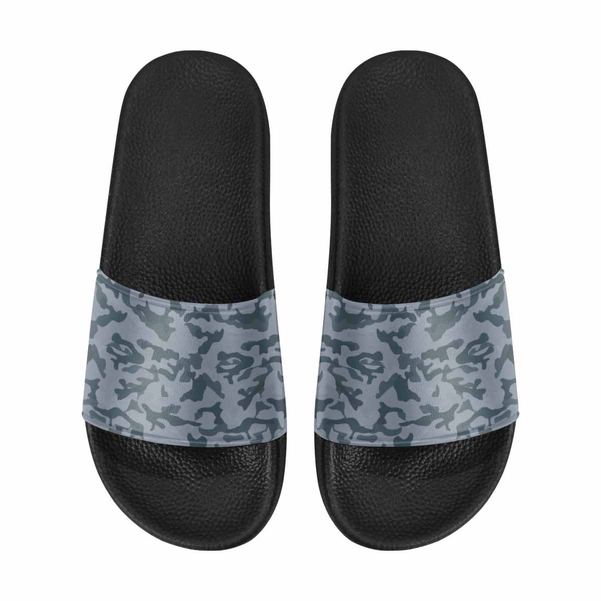 A pair of stylish men's slide sandals featuring durable PVC straps and a soft sole, perfect for indoor and outdoor use.