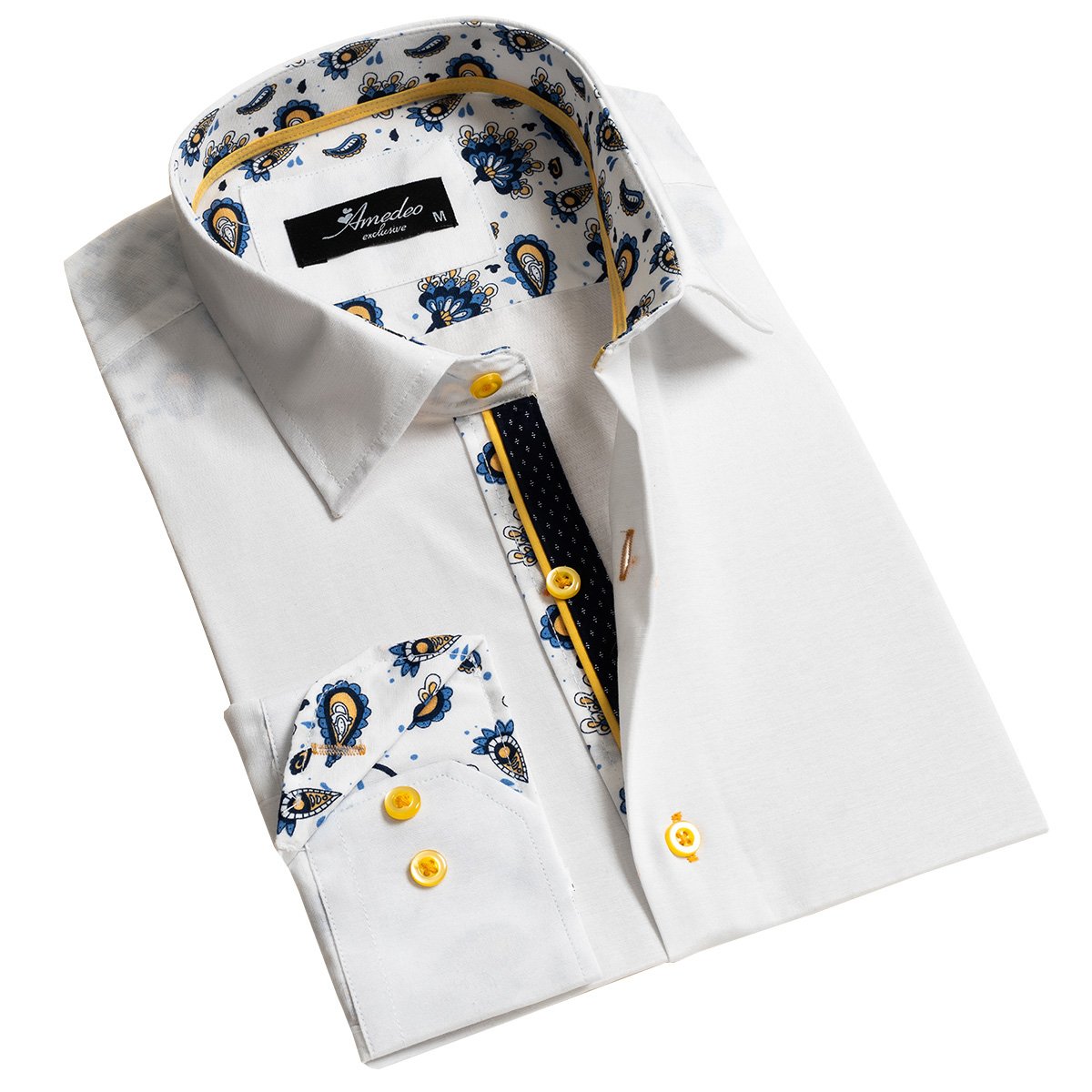Mens Slim Fit Designer Dress Shirt made from luxury European cotton, featuring a tailored fit and designer cuff for versatile styling.