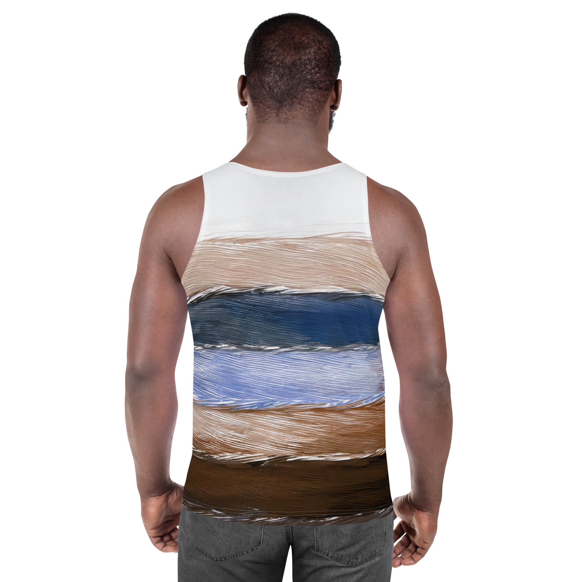Mens Stretch Fit Tank Top featuring a Rustic Hues Pattern, showcasing a lightweight and breathable design ideal for active wear.