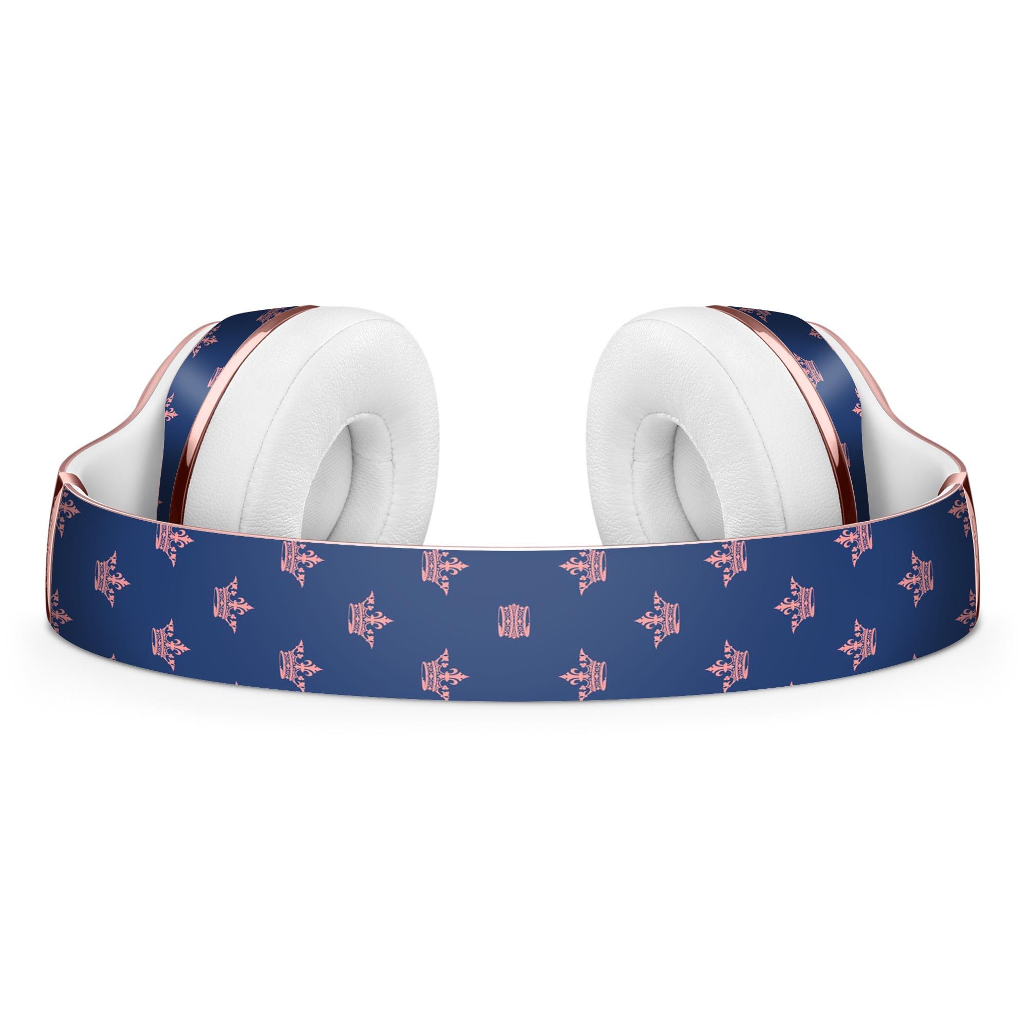 Micro Coral Crowns skin kit for Beats by Dre Solo 3 Wireless headphones, featuring a vibrant coral design on a navy background.
