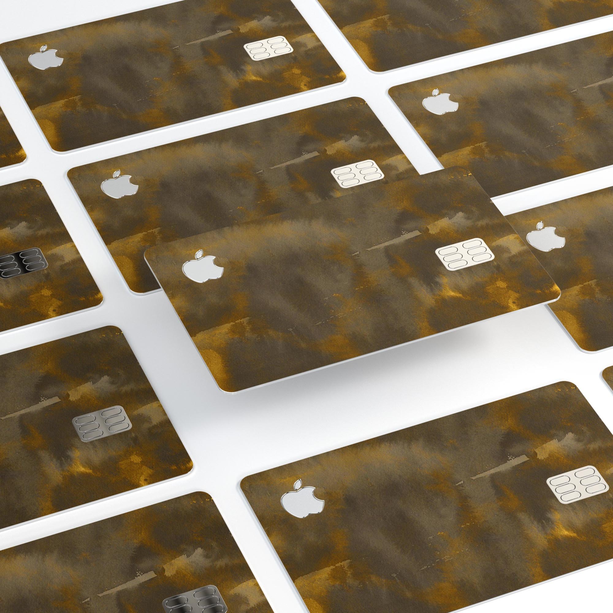 Micro Dark Gold Honeycomb decal skin for Apple Card, showcasing premium vinyl design and protective features.