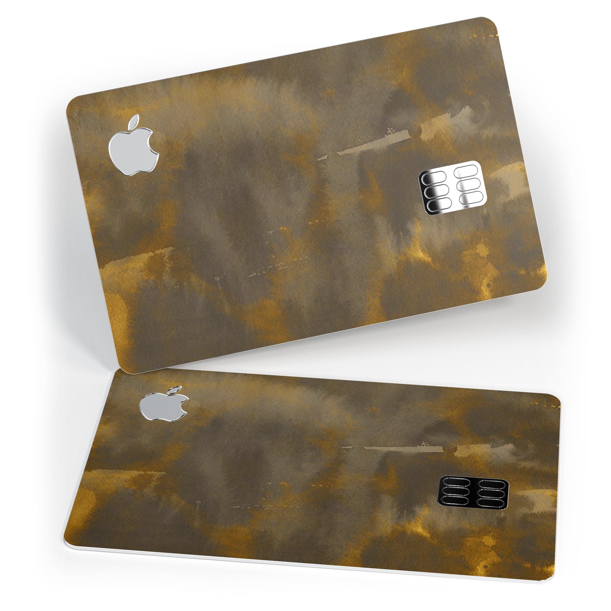 Micro Dark Gold Honeycomb decal skin for Apple Card, showcasing premium vinyl design and protective features.