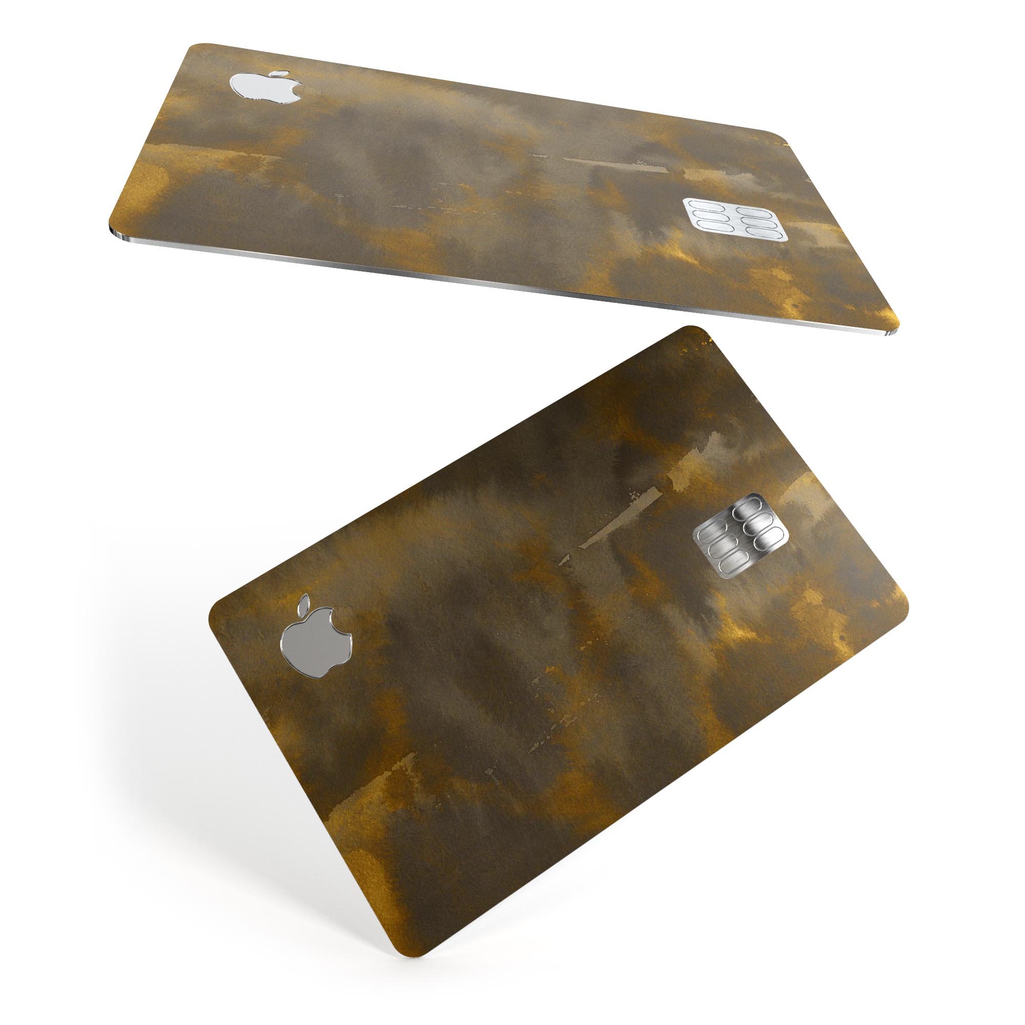 Micro Dark Gold Honeycomb decal skin for Apple Card, showcasing premium vinyl design and protective features.