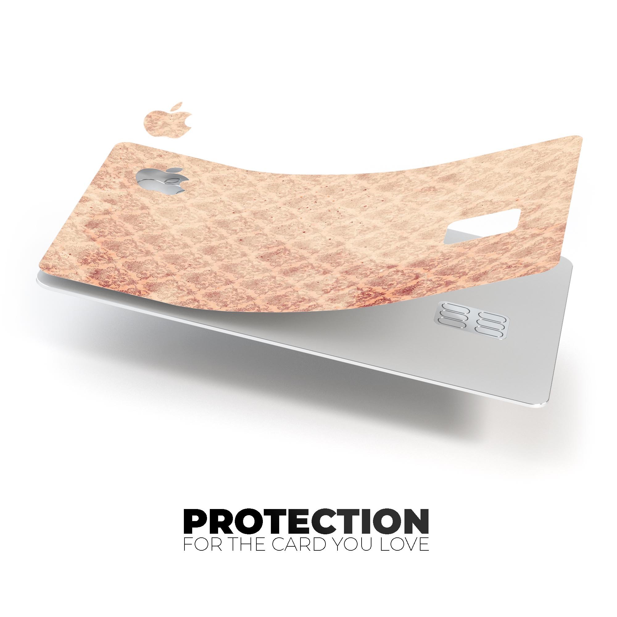 Micro Faded Maroon Rococo Pattern skin for Apple Card, showcasing a stylish design with premium vinyl material.