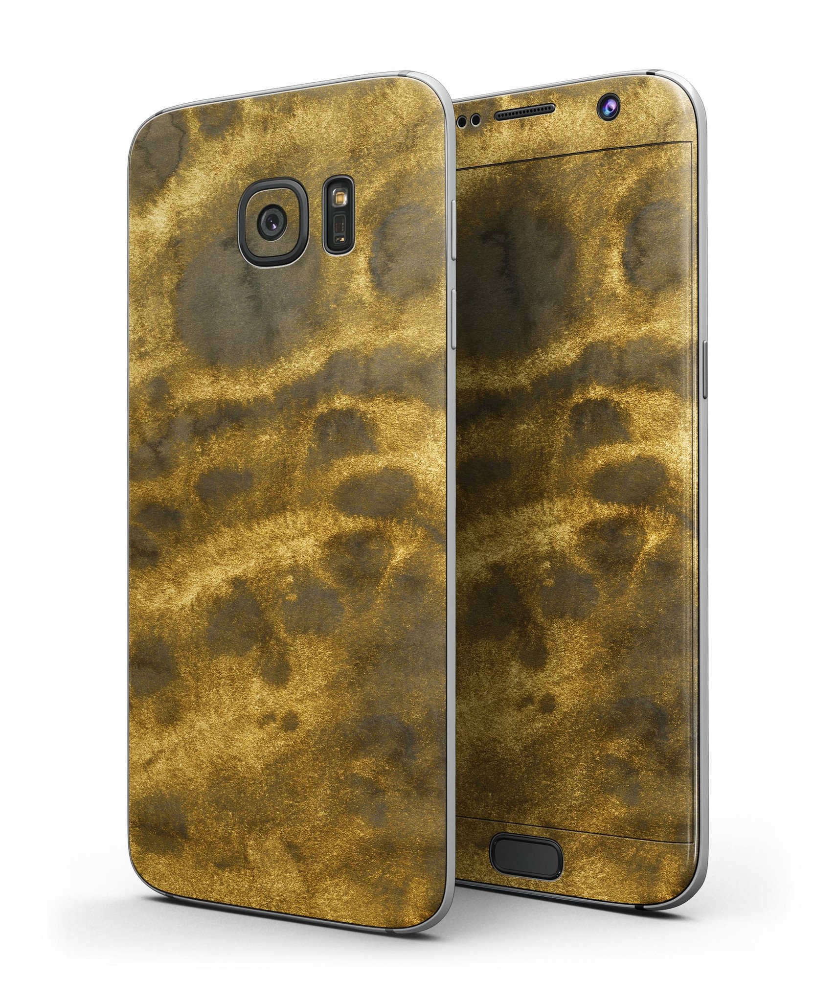 Micro Golden Caverns V1 skin kit for Samsung Galaxy S7, showcasing premium vinyl design and full-body coverage.