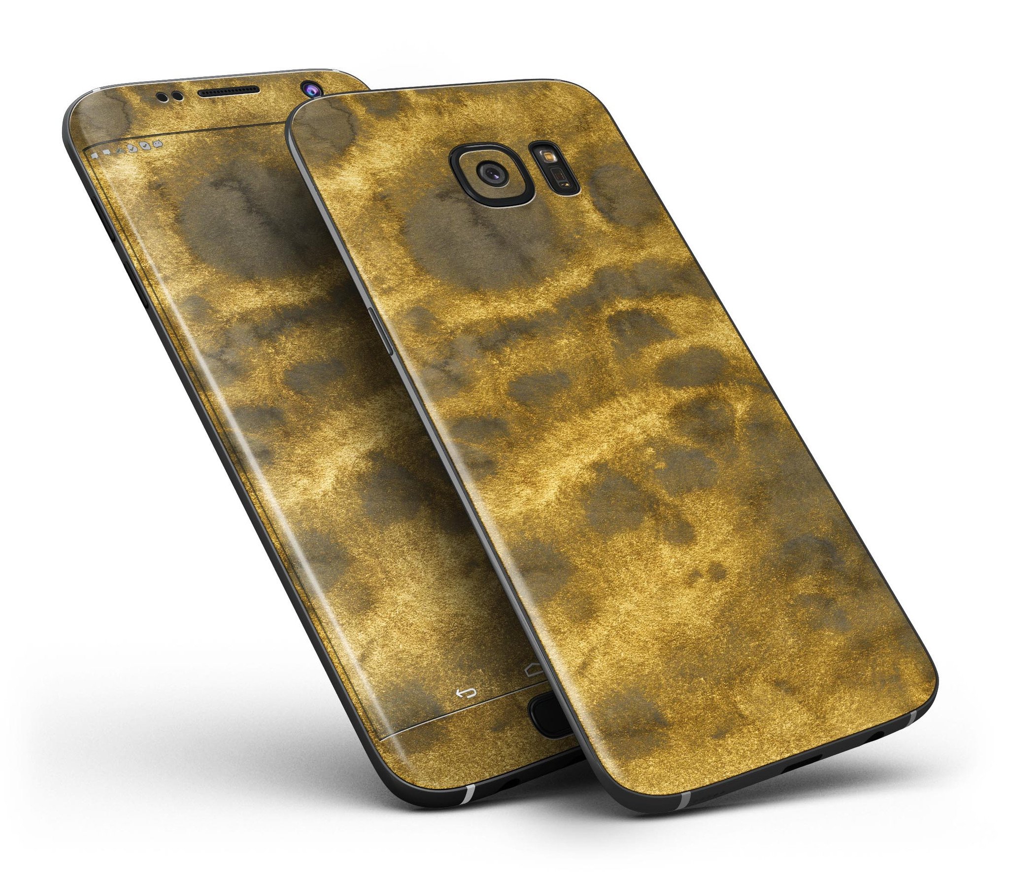 Micro Golden Caverns V1 skin kit for Samsung Galaxy S7, showcasing premium vinyl design and full-body coverage.