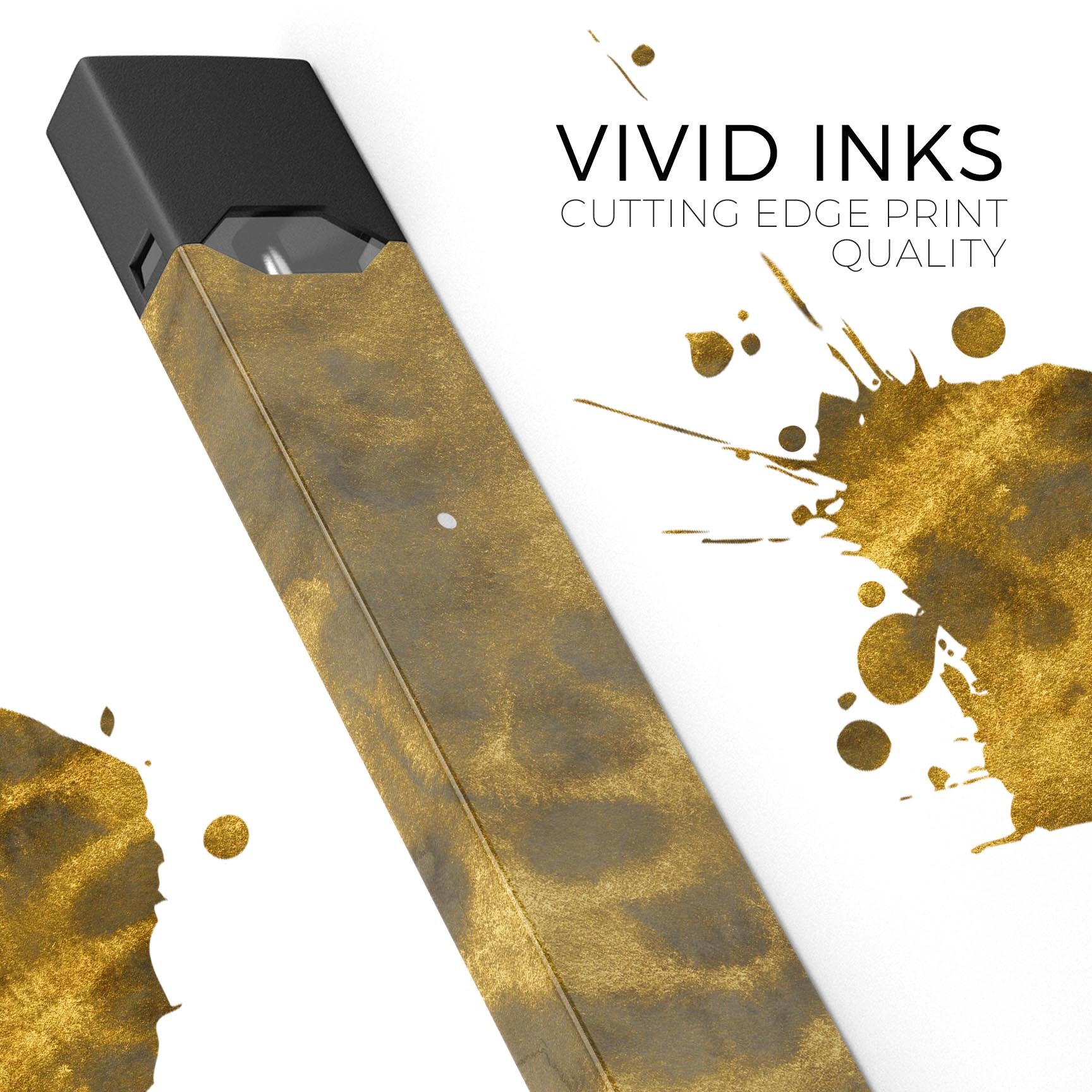 Micro Golden Caverns V1 skin-wrap sticker designed for JUUL vaping device, featuring a unique golden caverns design.