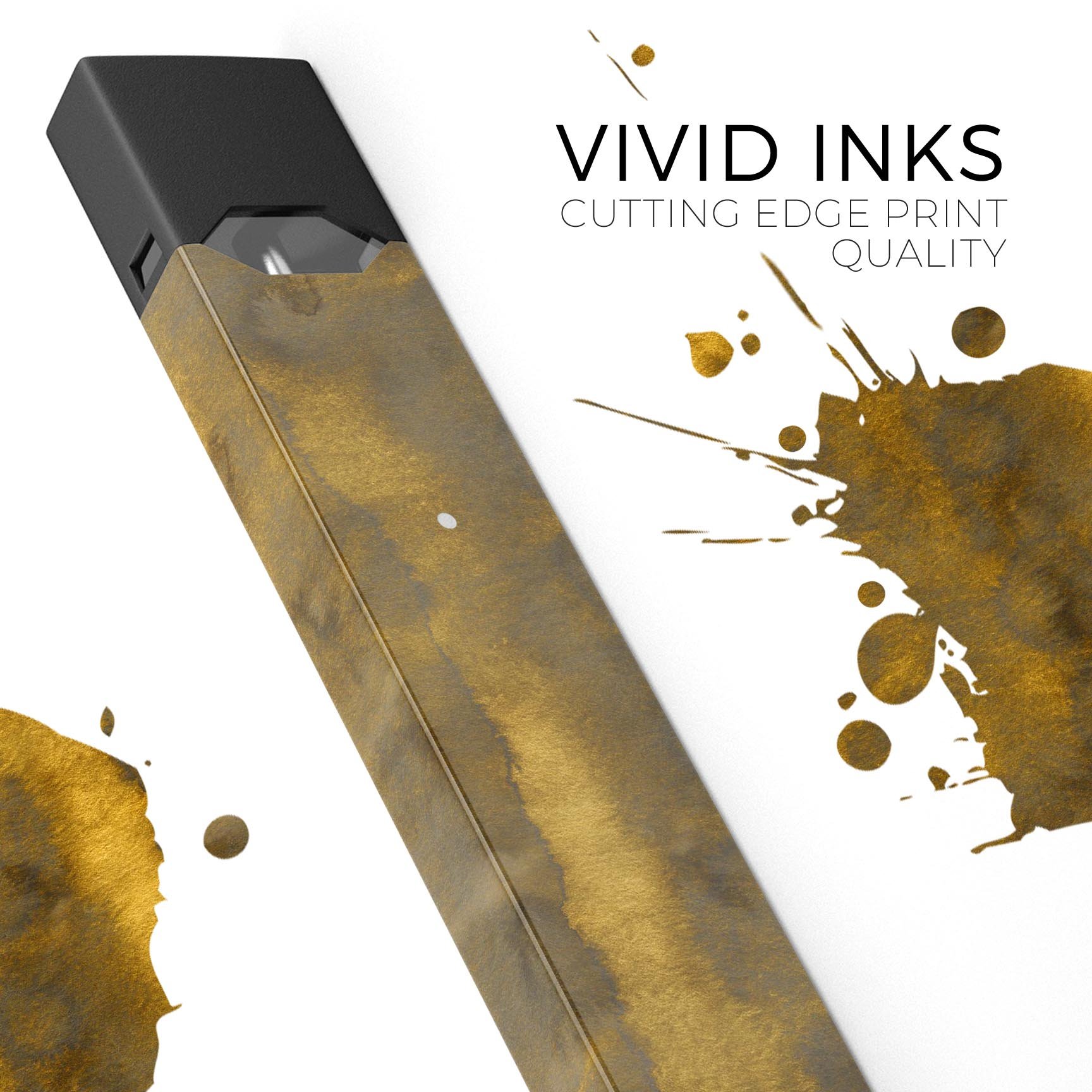Micro Golden Caverns V2 skin-wrap sticker designed for JUUL vaping device, featuring a unique golden caverns design.