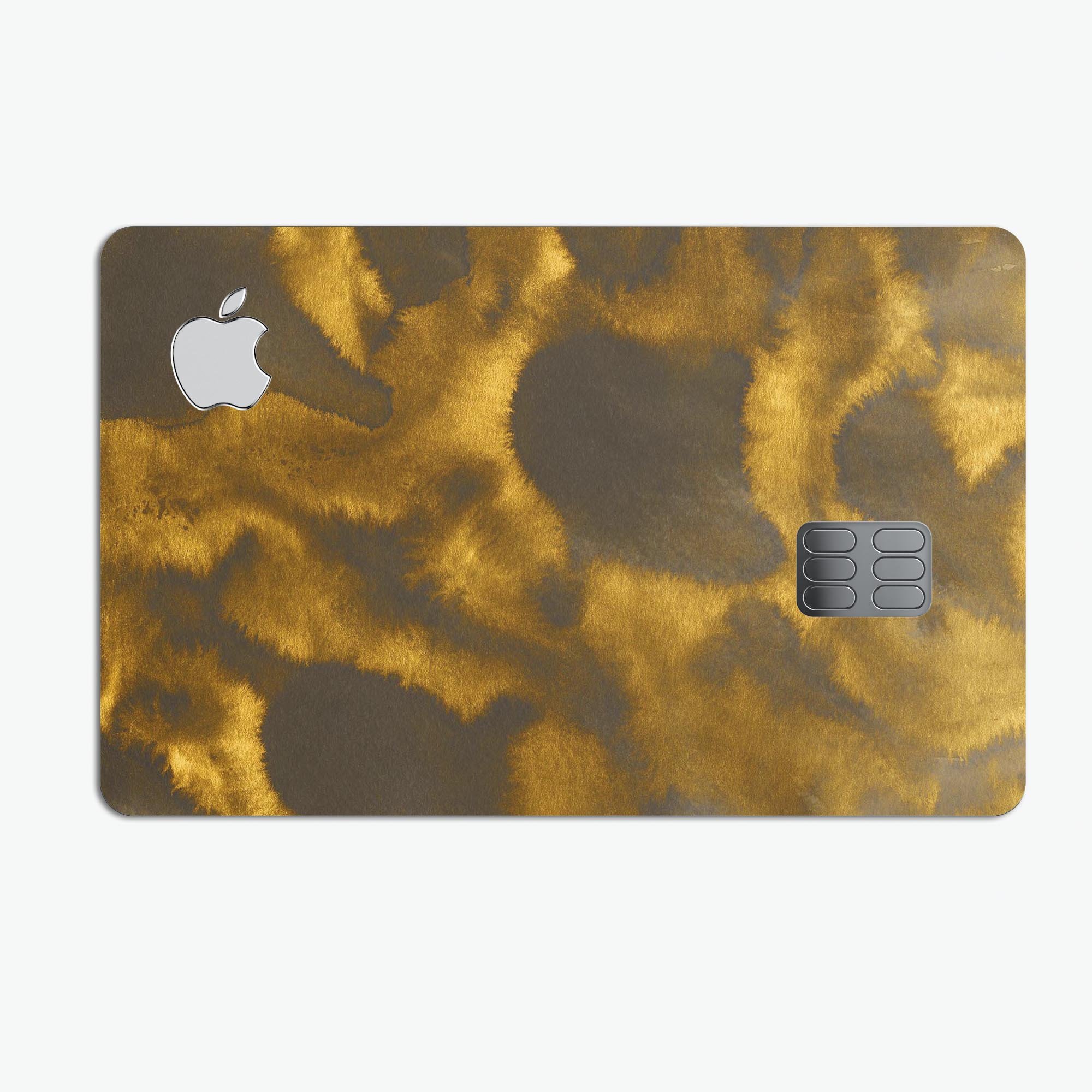 Micro Golden Leopard Spots decal skin-kit for Apple Card, showcasing a stylish design with premium vinyl material.