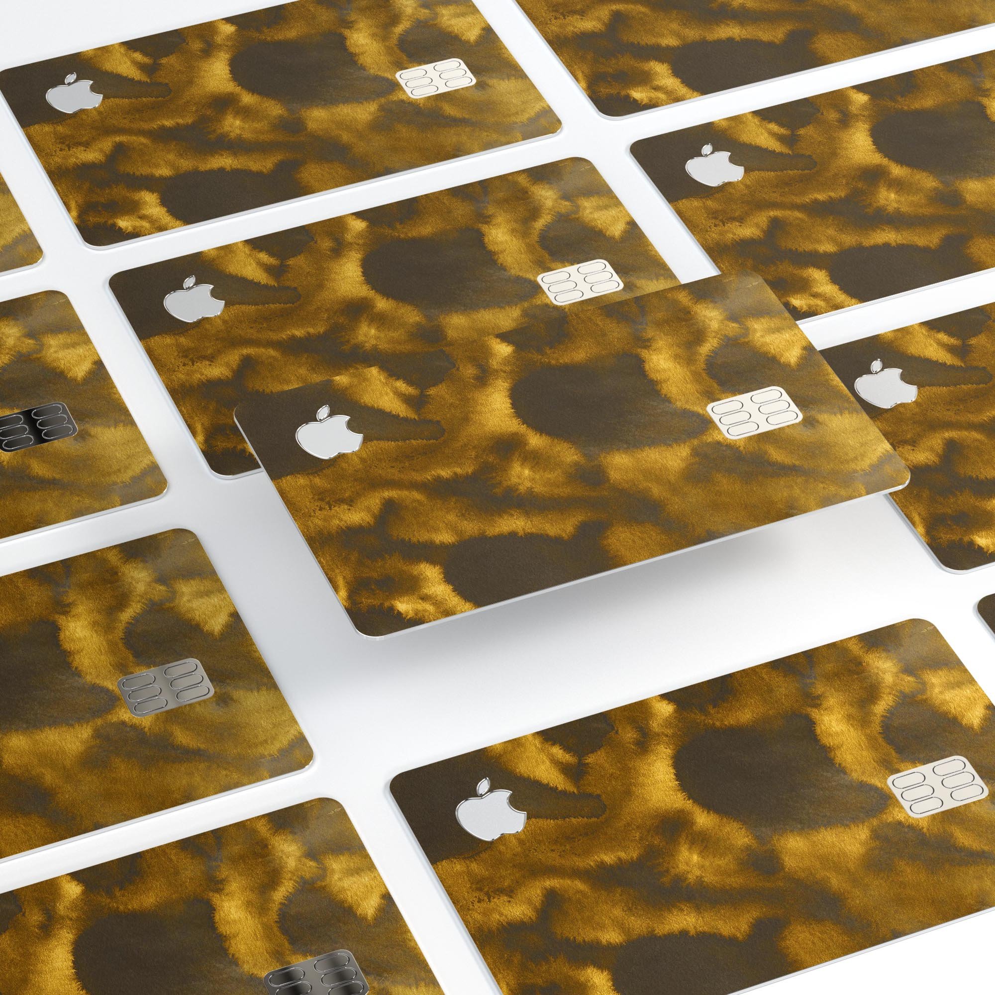 Micro Golden Leopard Spots decal skin-kit for Apple Card, showcasing a stylish design with premium vinyl material.
