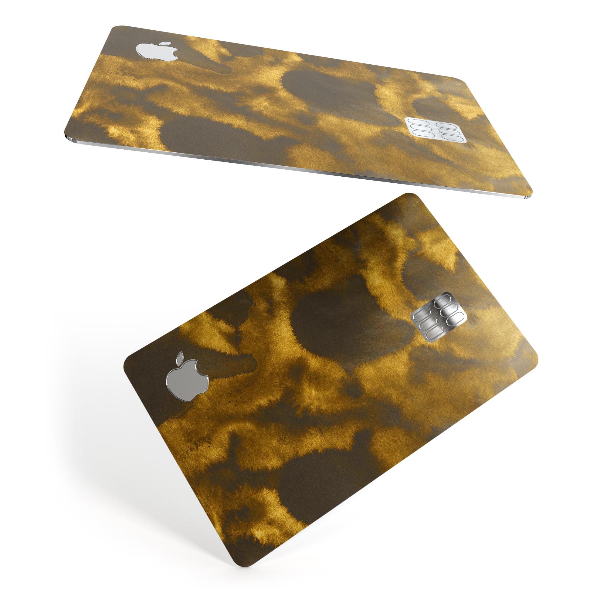 Micro Golden Leopard Spots decal skin-kit for Apple Card, showcasing a stylish design with premium vinyl material.