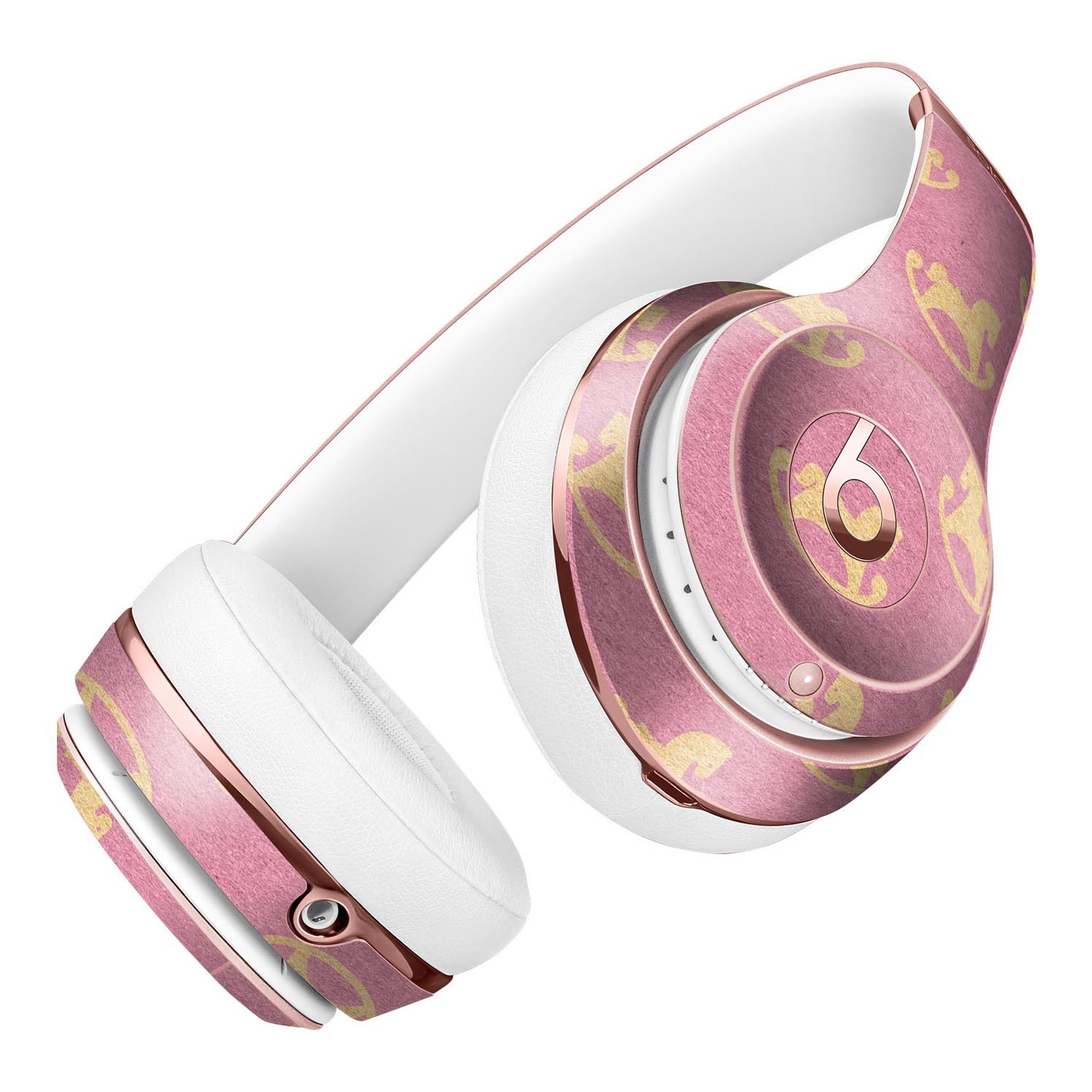 Micro Golden Pony skin kit for Beats by Dre Solo 3 Wireless headphones, featuring a stylish pink design.
