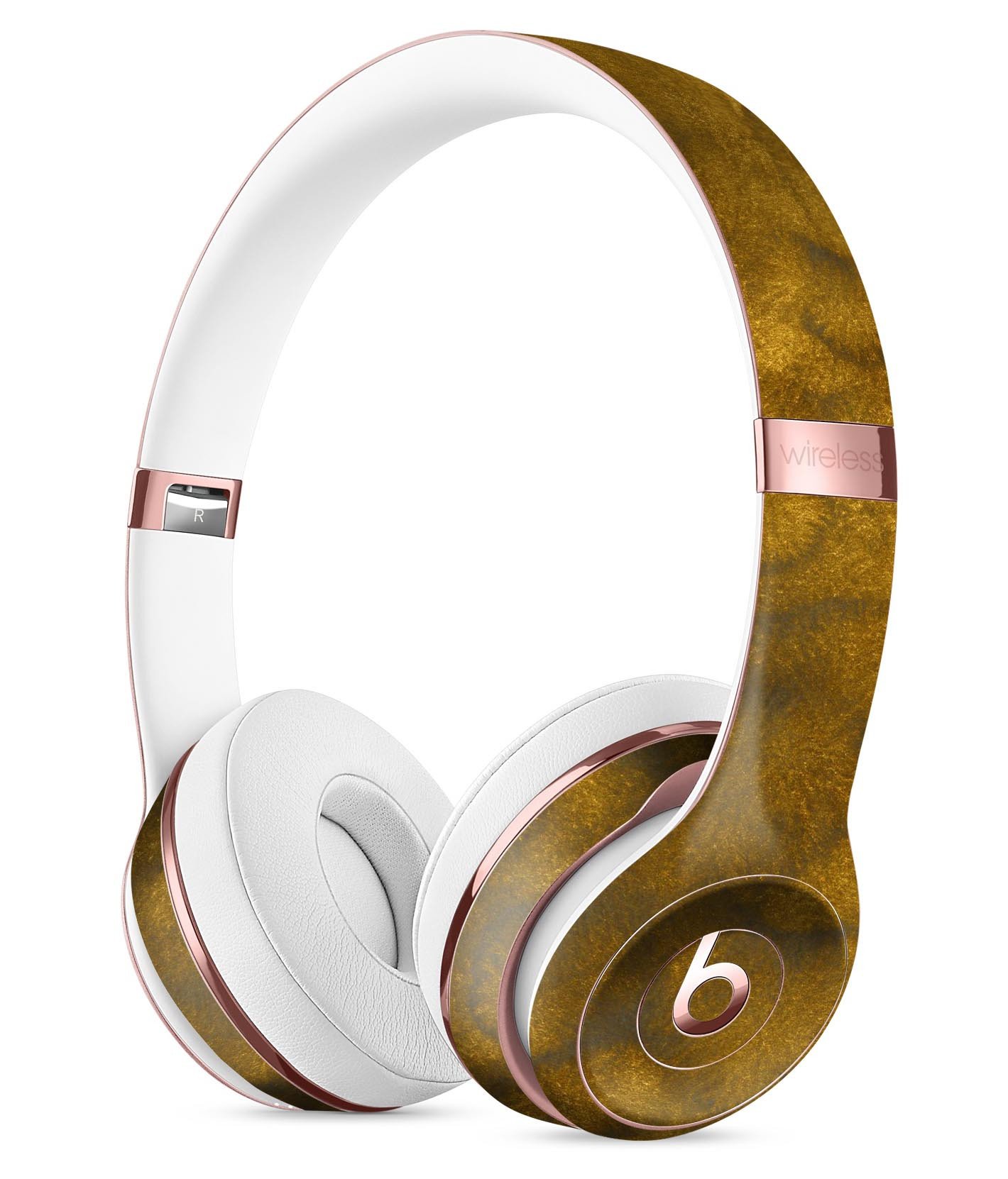 Micro Golden Watercolor Stains Full-Body Skin Kit for Beats by Dre Solo 3 Wireless Headphones, showcasing vibrant colors and protective design.