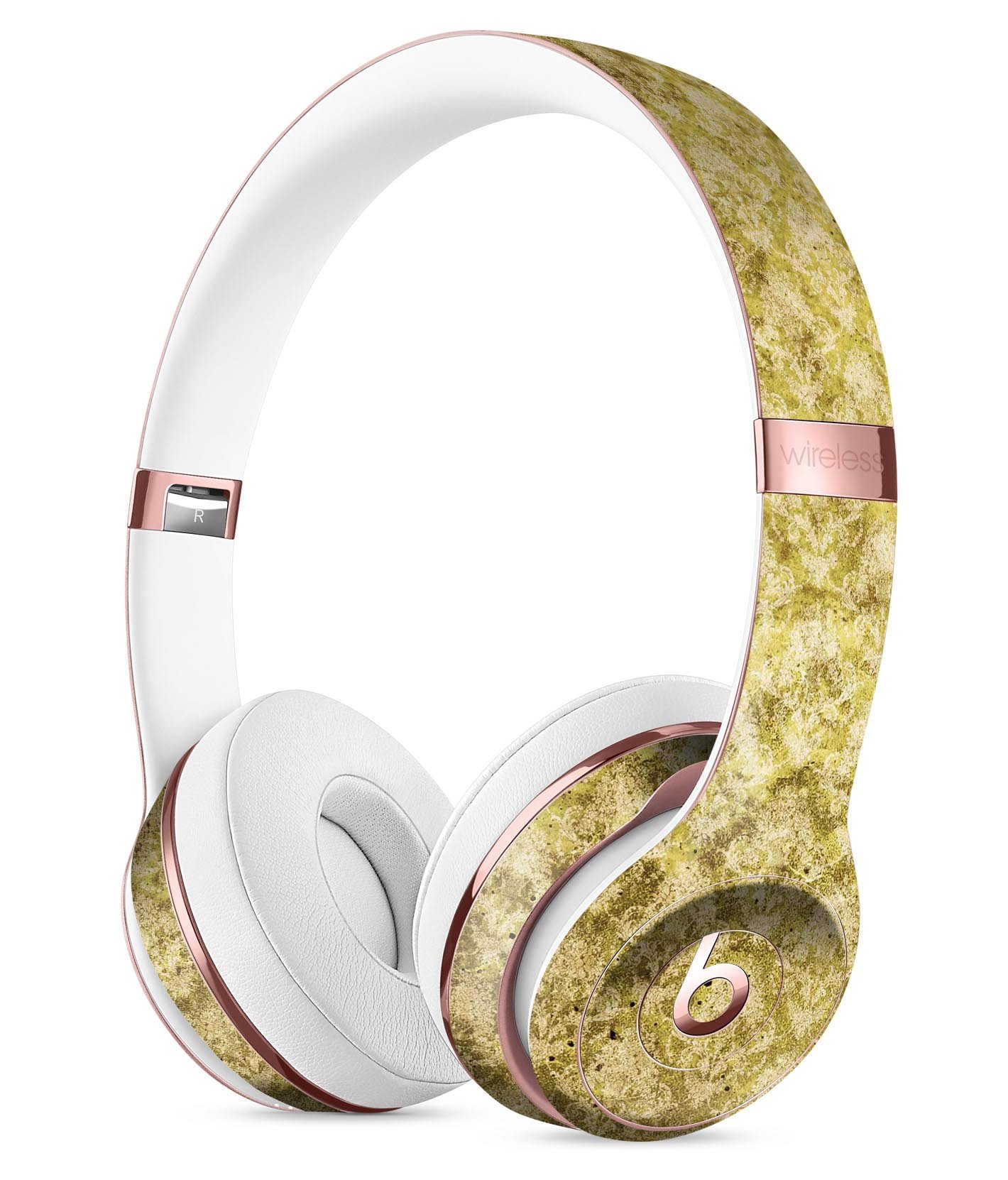 Micro Grungy Mustard Pattern Skin Kit for Beats by Dre Solo 3 Wireless Headphones, showcasing vibrant design and premium vinyl material.