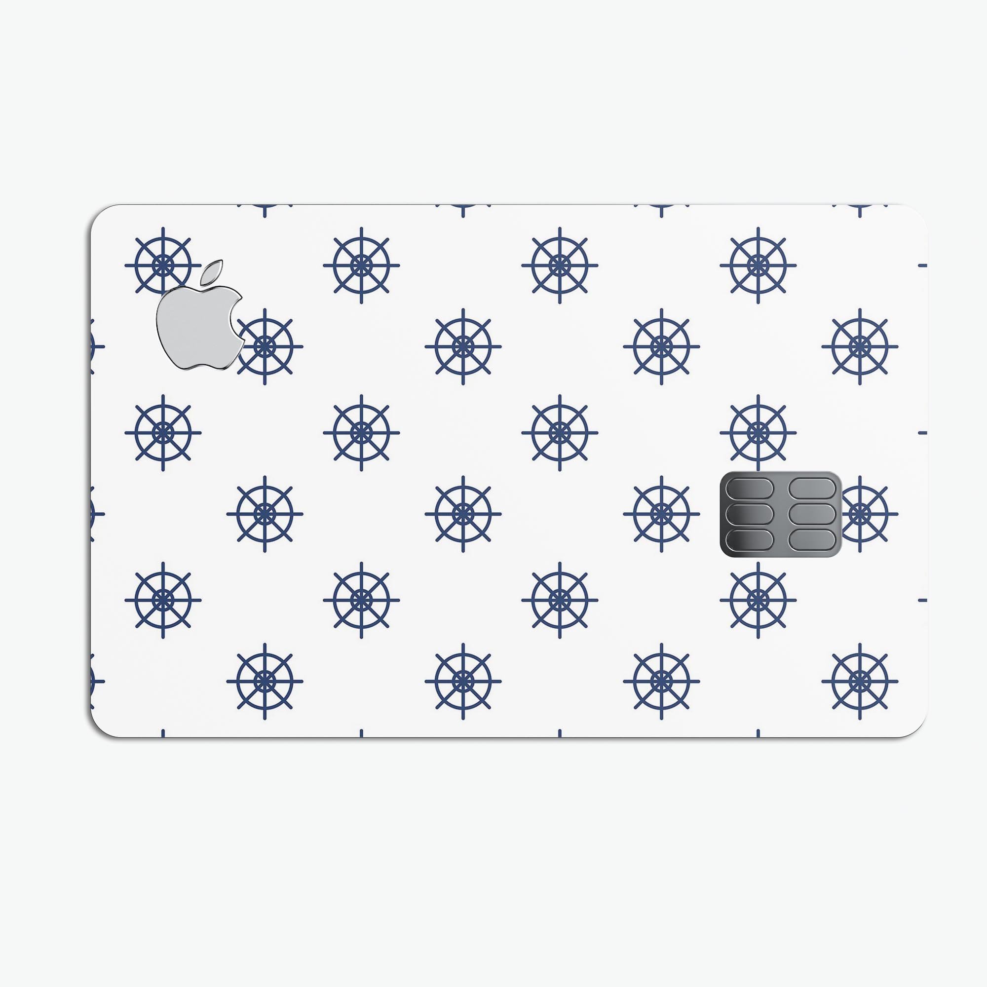 Micro Nay Ship Wheels decal skin kit for Apple Card, featuring a sleek design and premium protective vinyl.