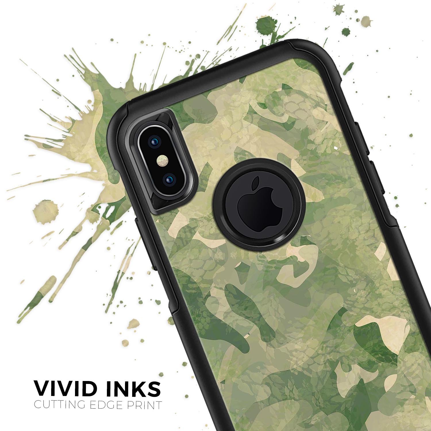 Military Jungle Camouflage V3 skin kit for iPhone OtterBox cases, showcasing a rugged camouflage design with a premium finish.
