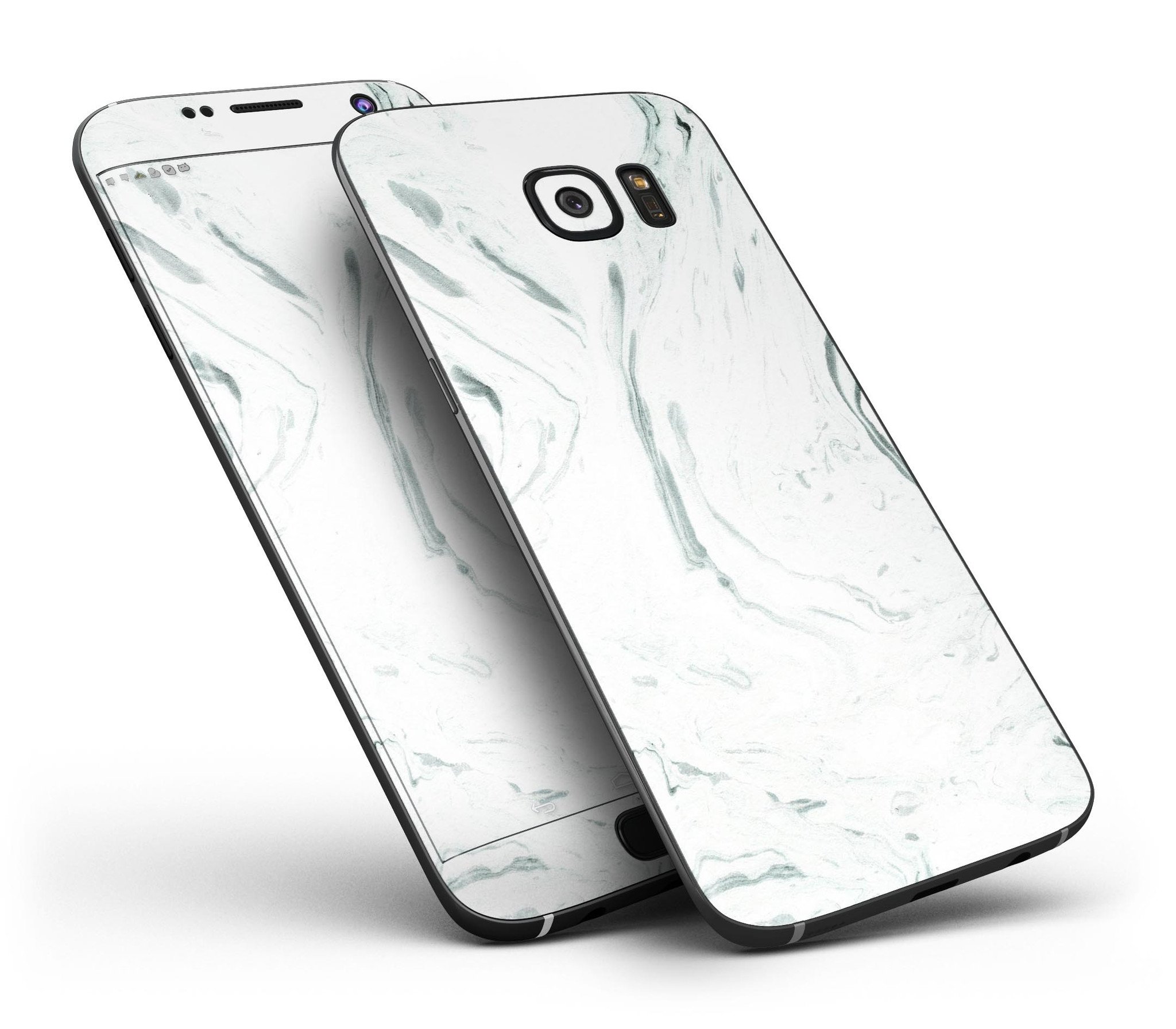 Mint 19 Textured Marble Full Body Skin-Kit for Samsung Galaxy S7, showcasing a stylish marble design with a premium vinyl finish.