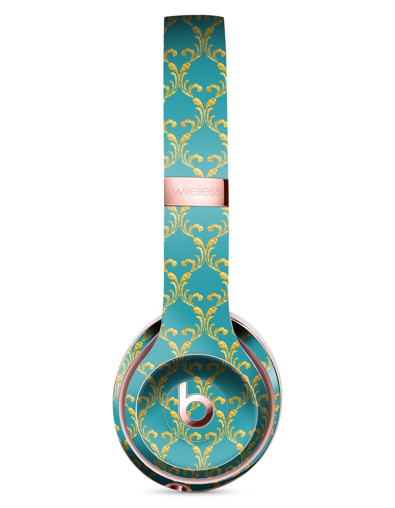 Mint Summer Gold Full-Body Skin Kit for Beats by Dre Solo 3, showcasing vibrant mint and gold design.