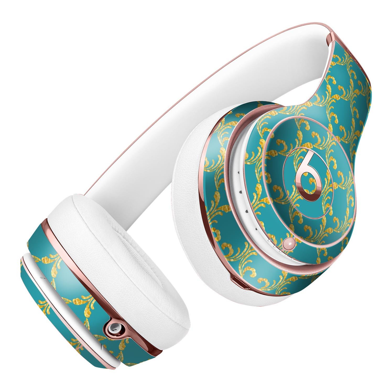 Mint Summer Gold Full-Body Skin Kit for Beats by Dre Solo 3, showcasing vibrant mint and gold design.