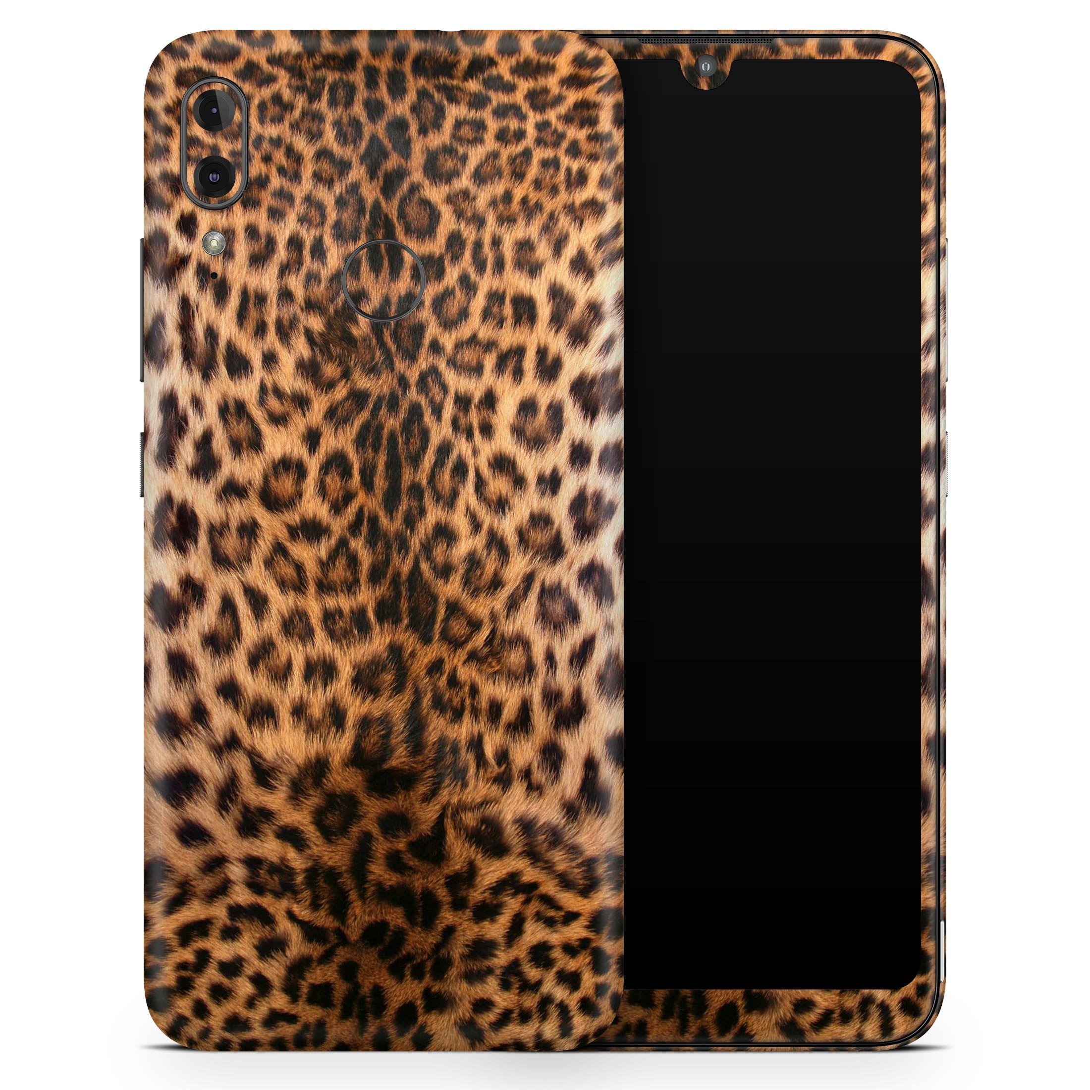 Mirrored Leopard Hide skin decal wrap kit for Motorola phone, showcasing a stylish design with a soft-touch finish.