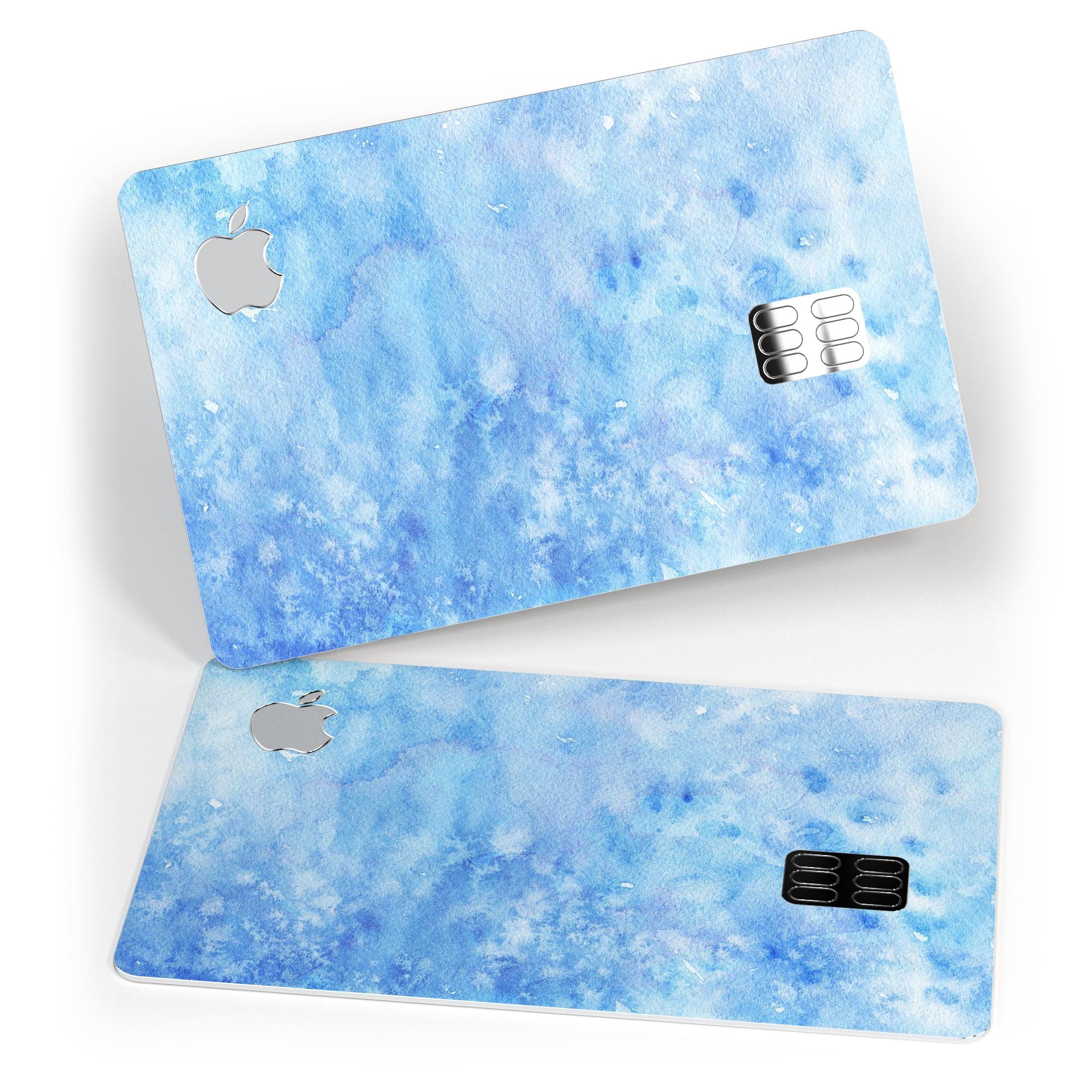 Mixed Blue Absorbed Watercolor Texture decal for Apple Card, showcasing a vibrant design with premium vinyl material.
