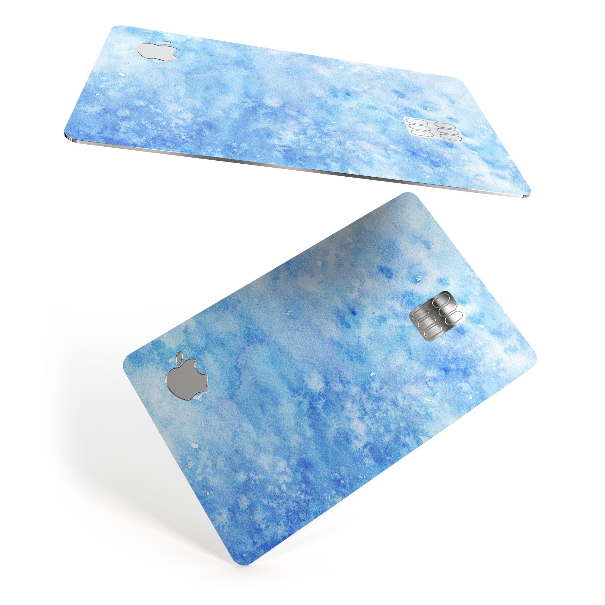 Mixed Blue Absorbed Watercolor Texture decal for Apple Card, showcasing a vibrant design with premium vinyl material.