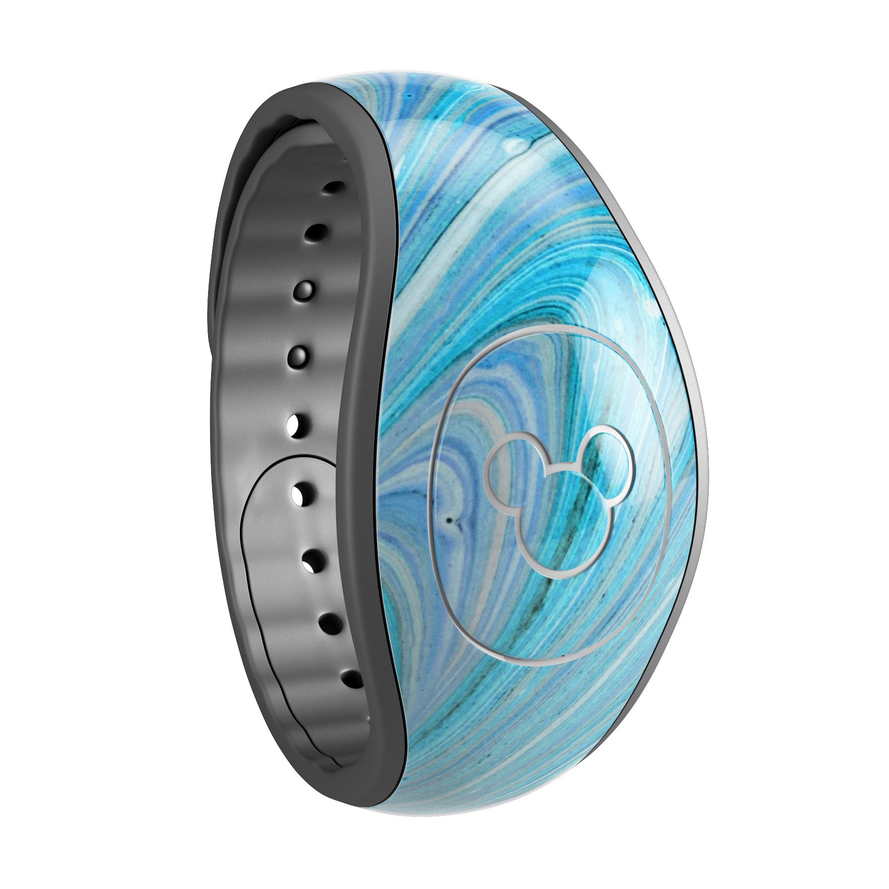 Mixed Blue Oil decal skin wrap kit for Disney Magic Band, showcasing vibrant colors and a stylish design.