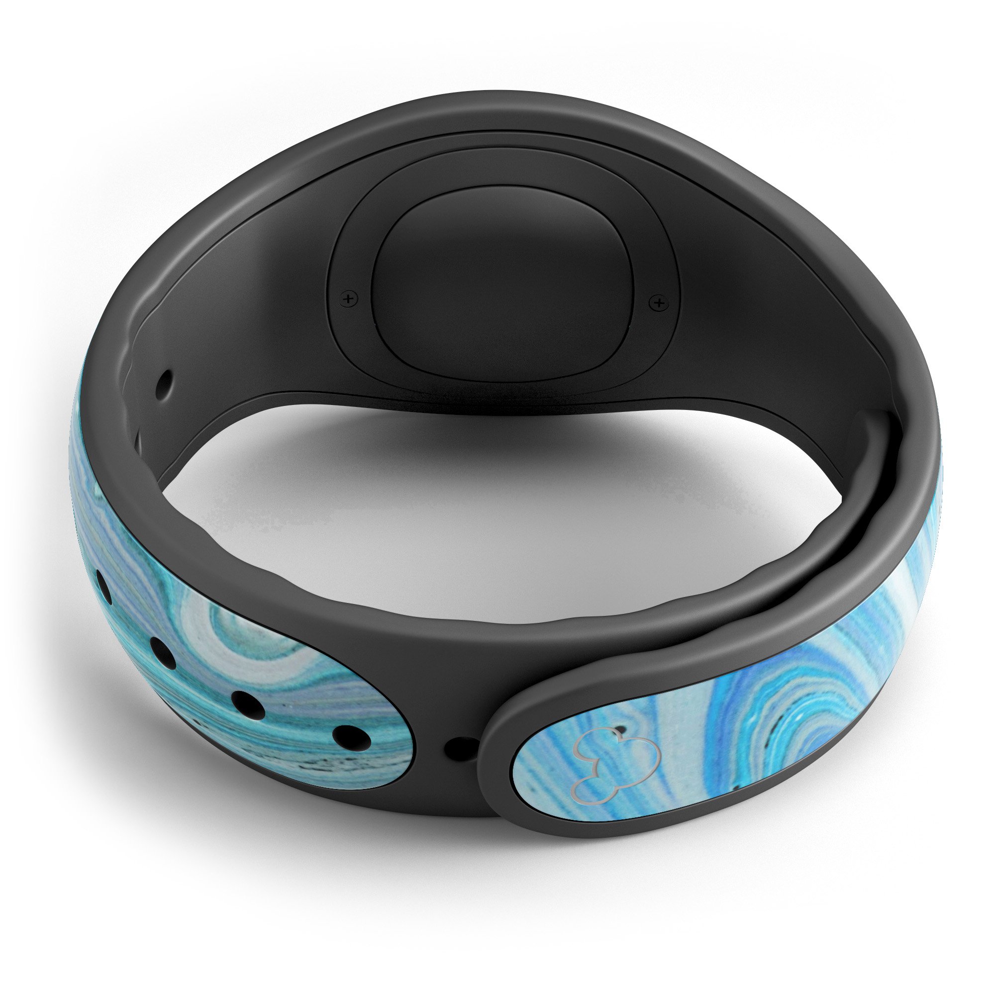 Mixed Blue Oil decal skin wrap kit for Disney Magic Band, showcasing vibrant colors and a stylish design.