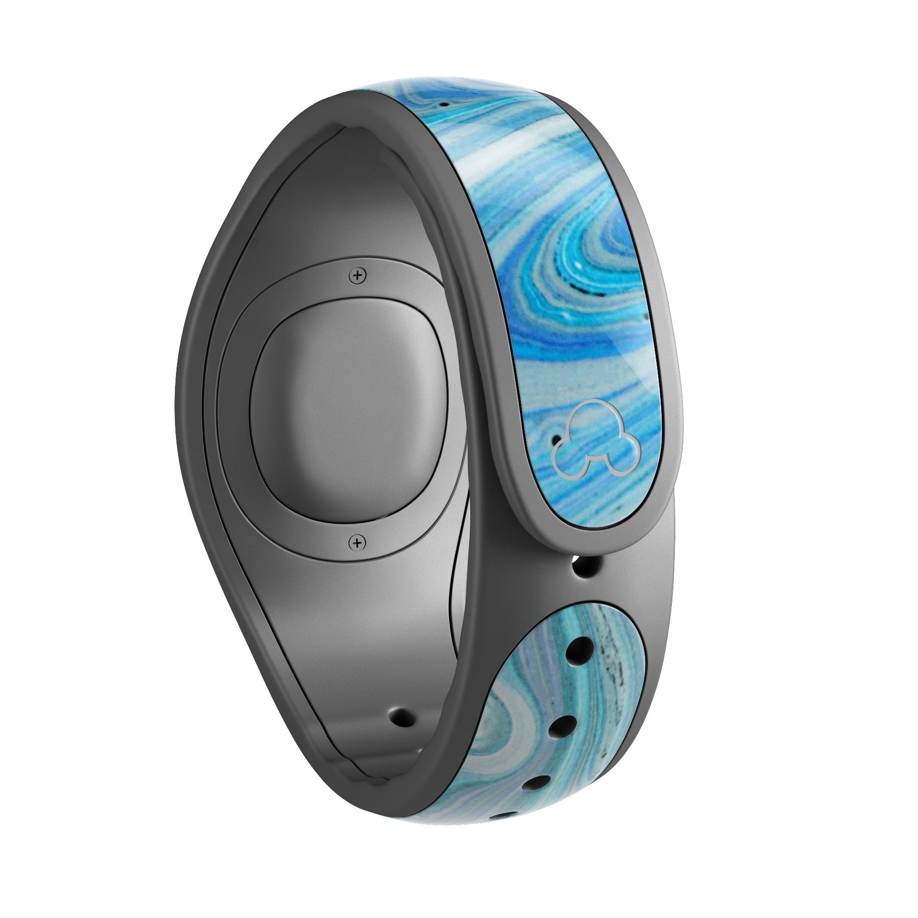 Mixed Blue Oil decal skin wrap kit for Disney Magic Band, showcasing vibrant colors and a stylish design.