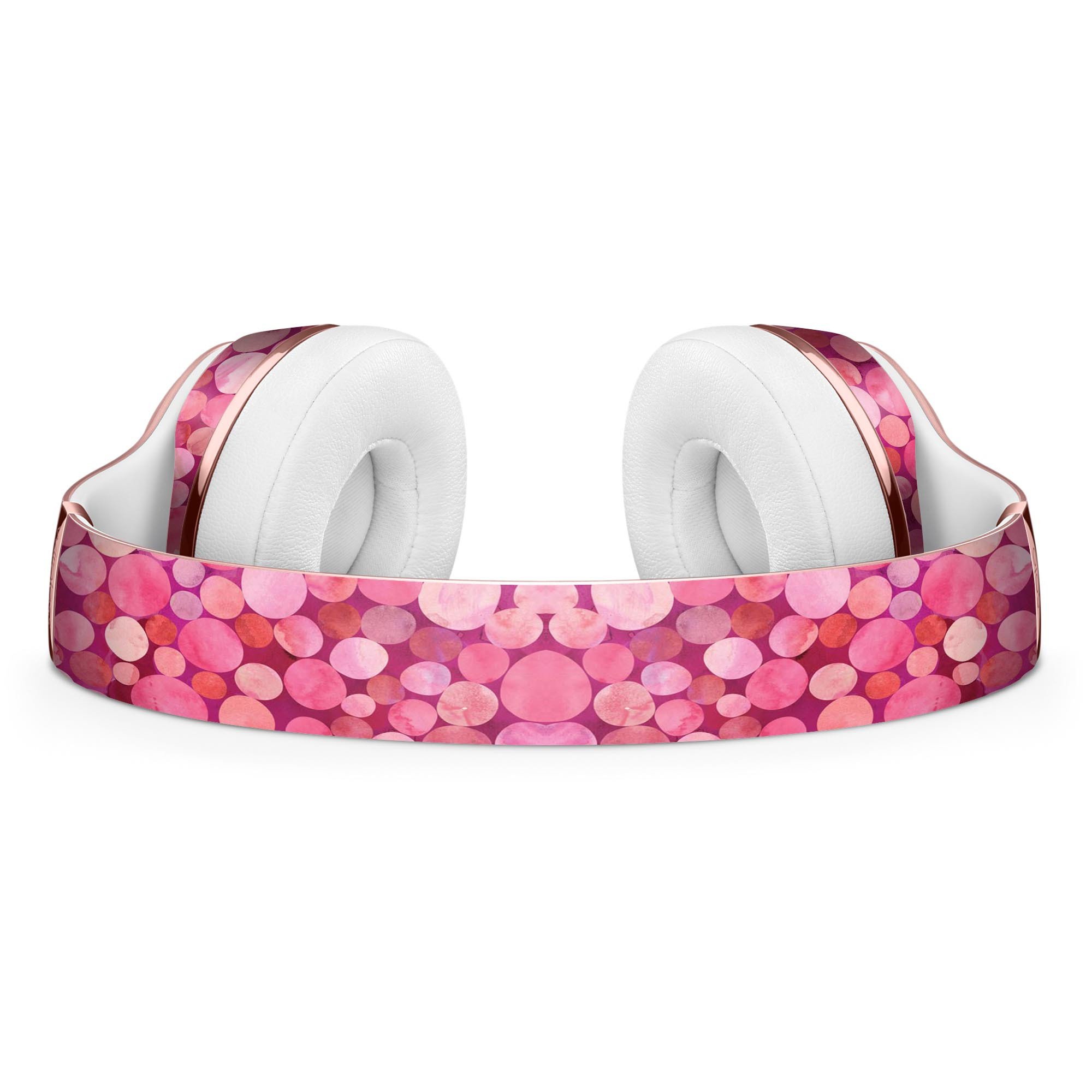 Mixed Pink Watercolor Dots Skin Kit for Beats by Dre Solo 3 Wireless Headphones, showcasing vibrant colors and a sleek design.