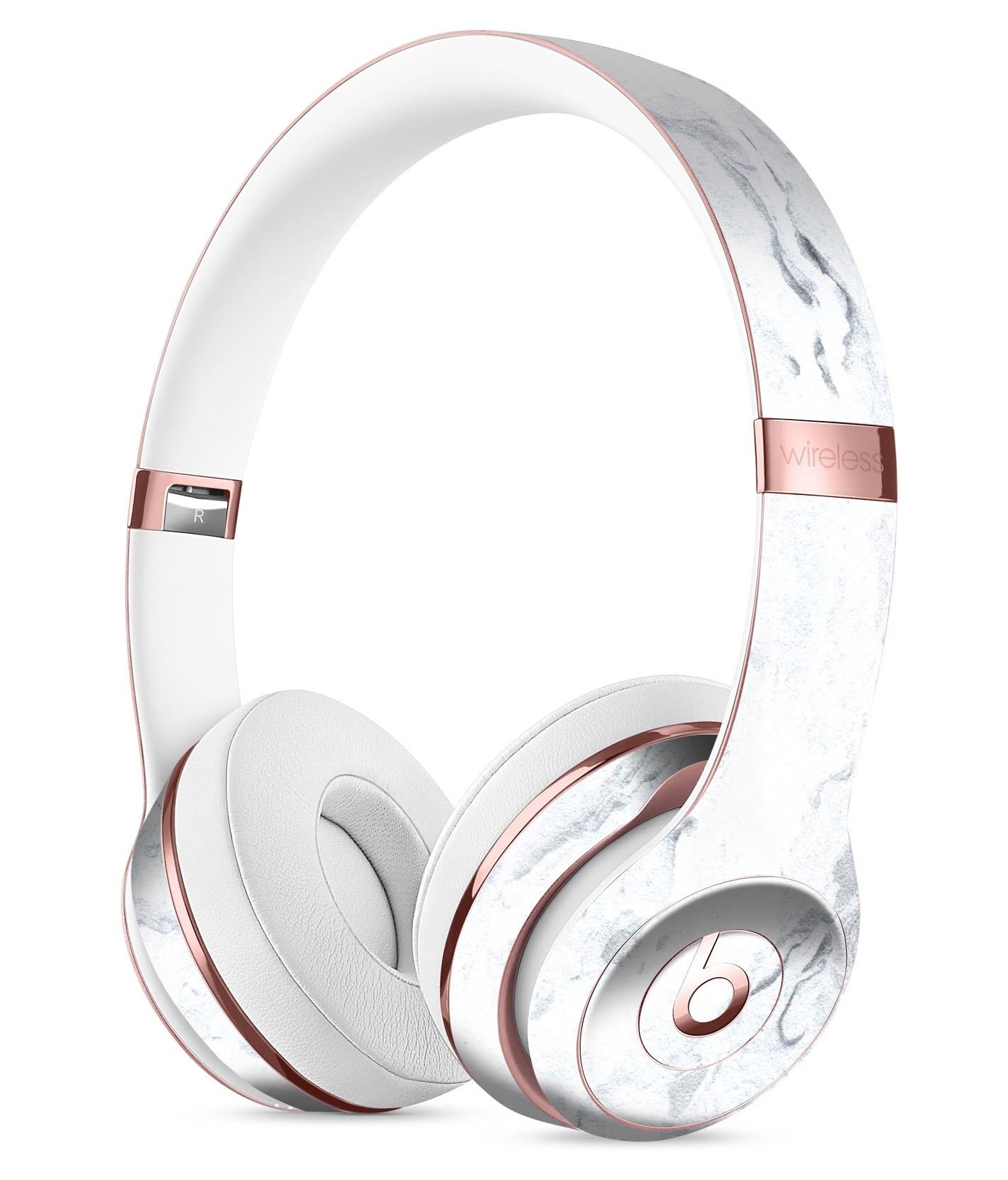 Mixtured Blue 31 Textured Marble Skin Kit for Beats by Dre Solo 3 Wireless Headphones, showcasing a stylish marble design.