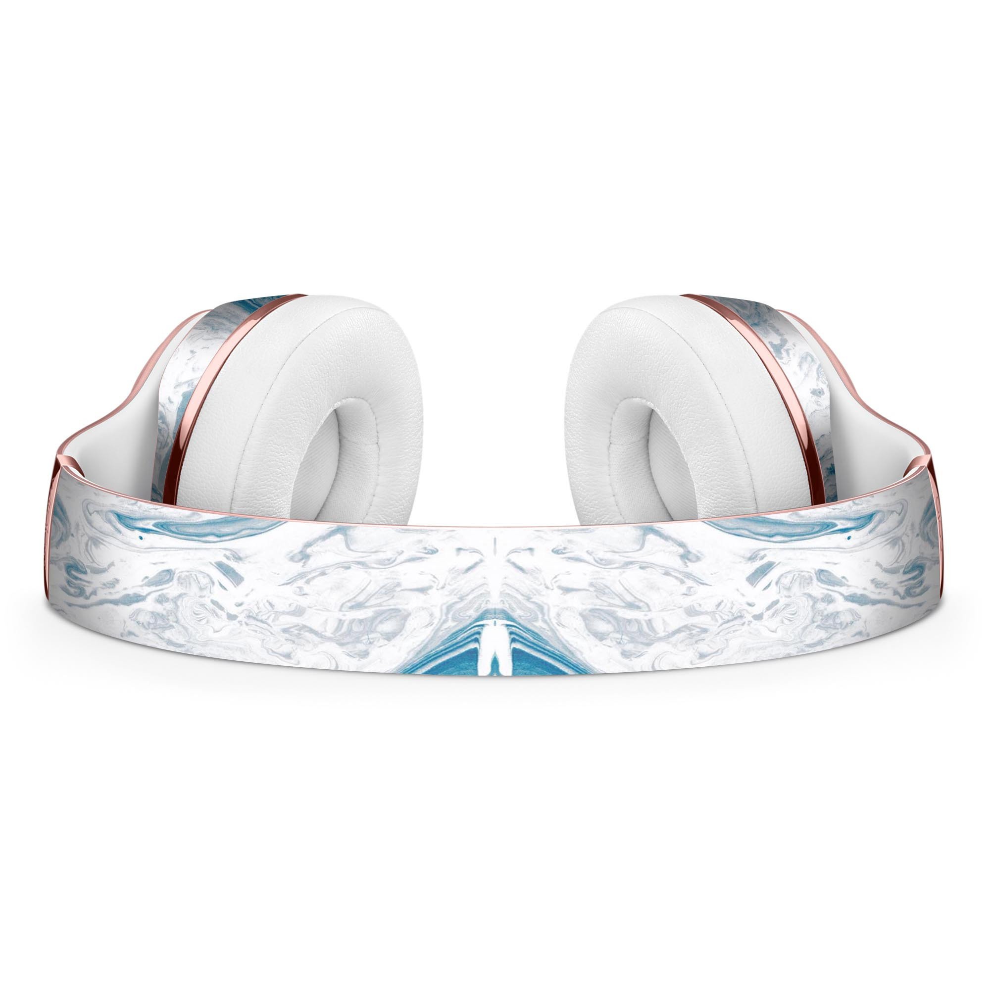 Mixtured Blue 57 Textured Marble Full-Body Skin Kit for Beats by Dre Solo 3 Wireless Headphones, showcasing a stylish marble design.