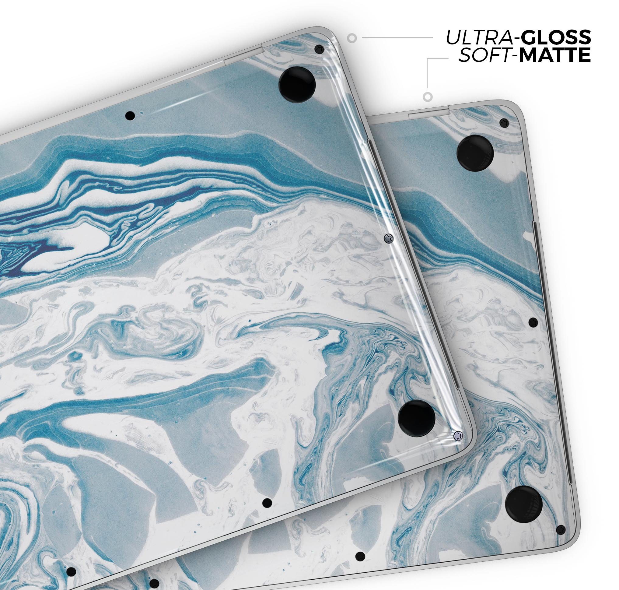 Mixtured Blue 57 Textured Marble skin decal wrap kit for MacBook, showcasing a stylish marble design with a glossy finish.