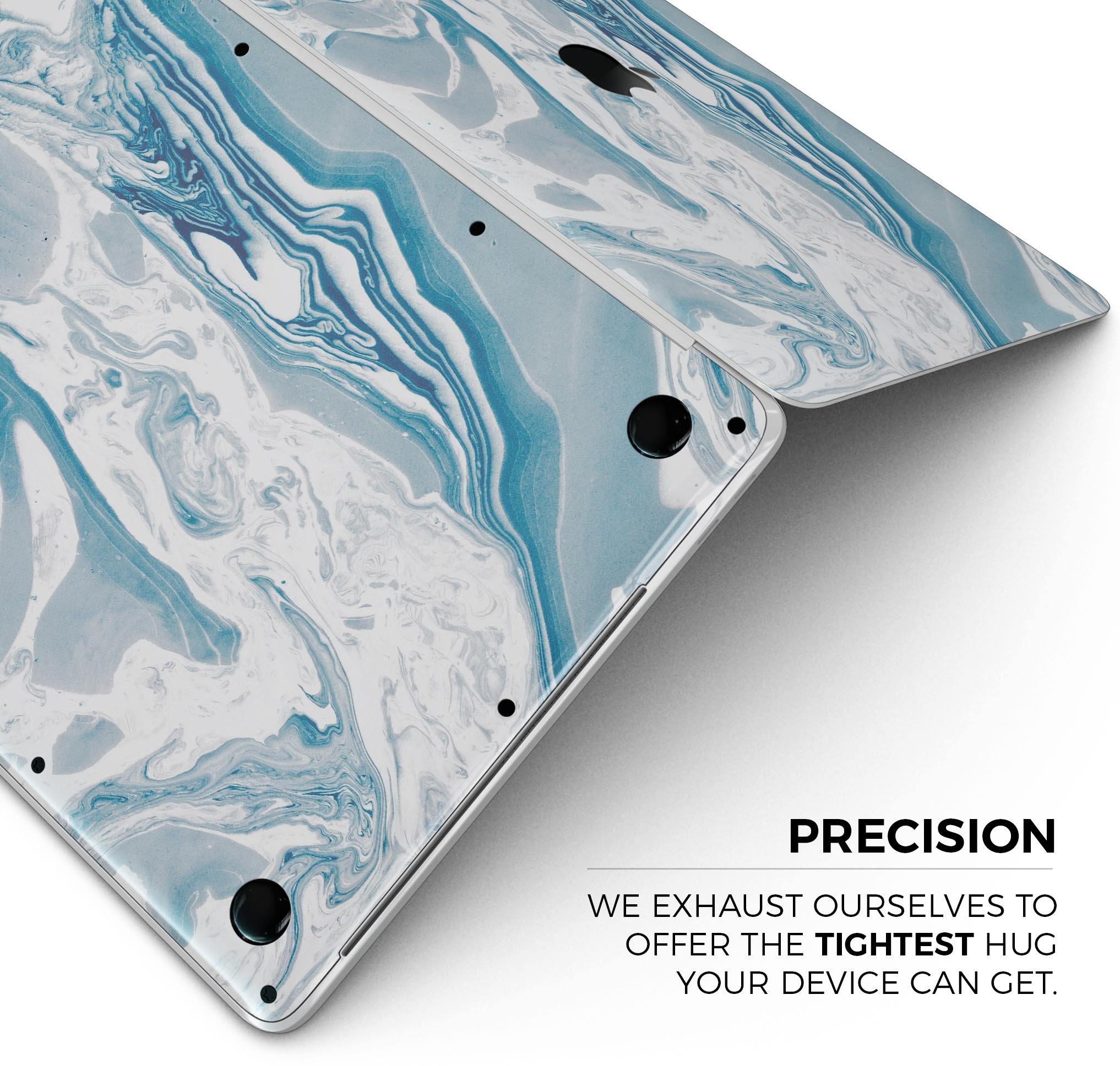 Mixtured Blue 57 Textured Marble skin decal wrap kit for MacBook, showcasing a stylish marble design with a glossy finish.